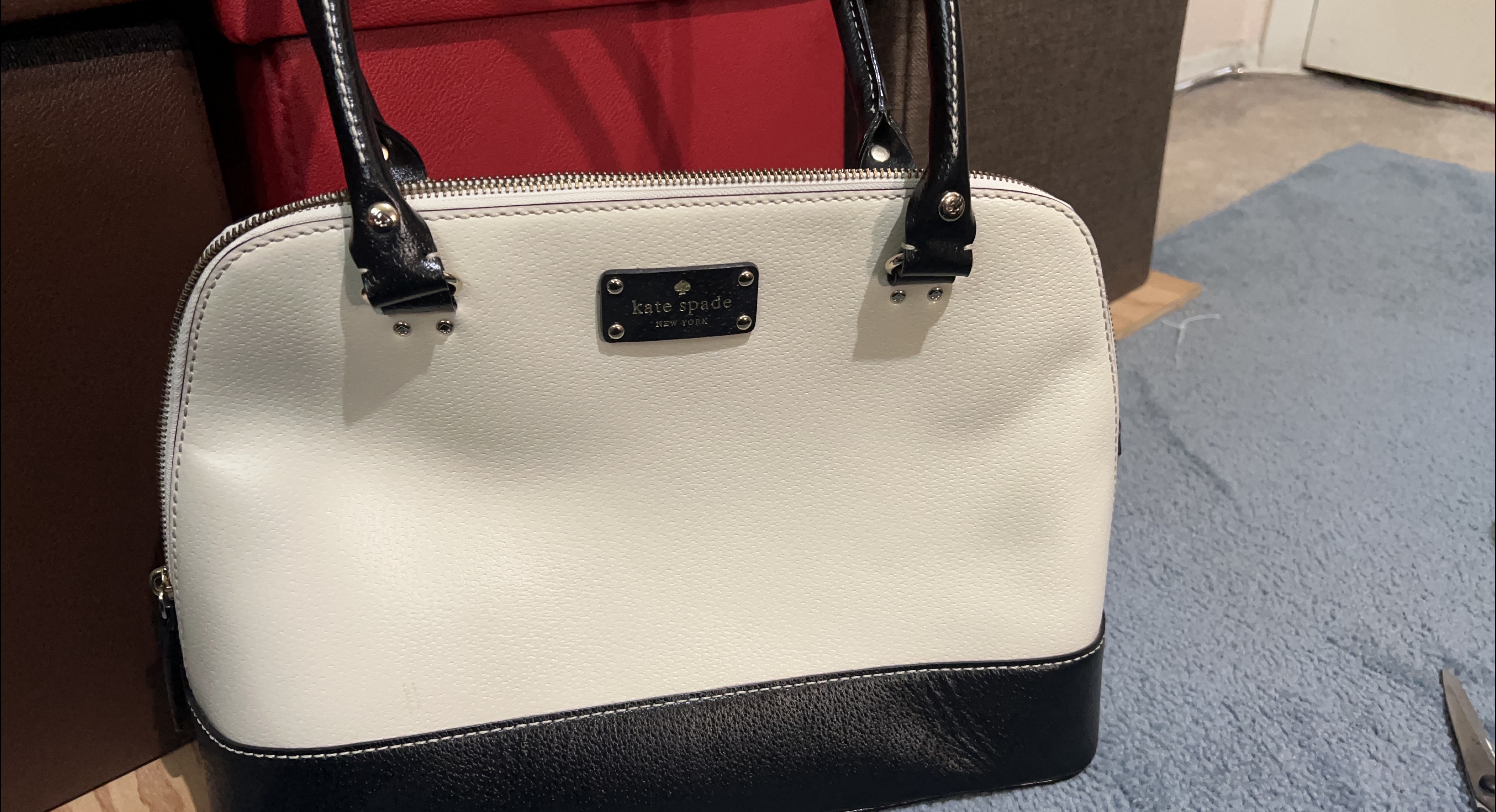 Kate Spade Satchel - Black and White thumbnail