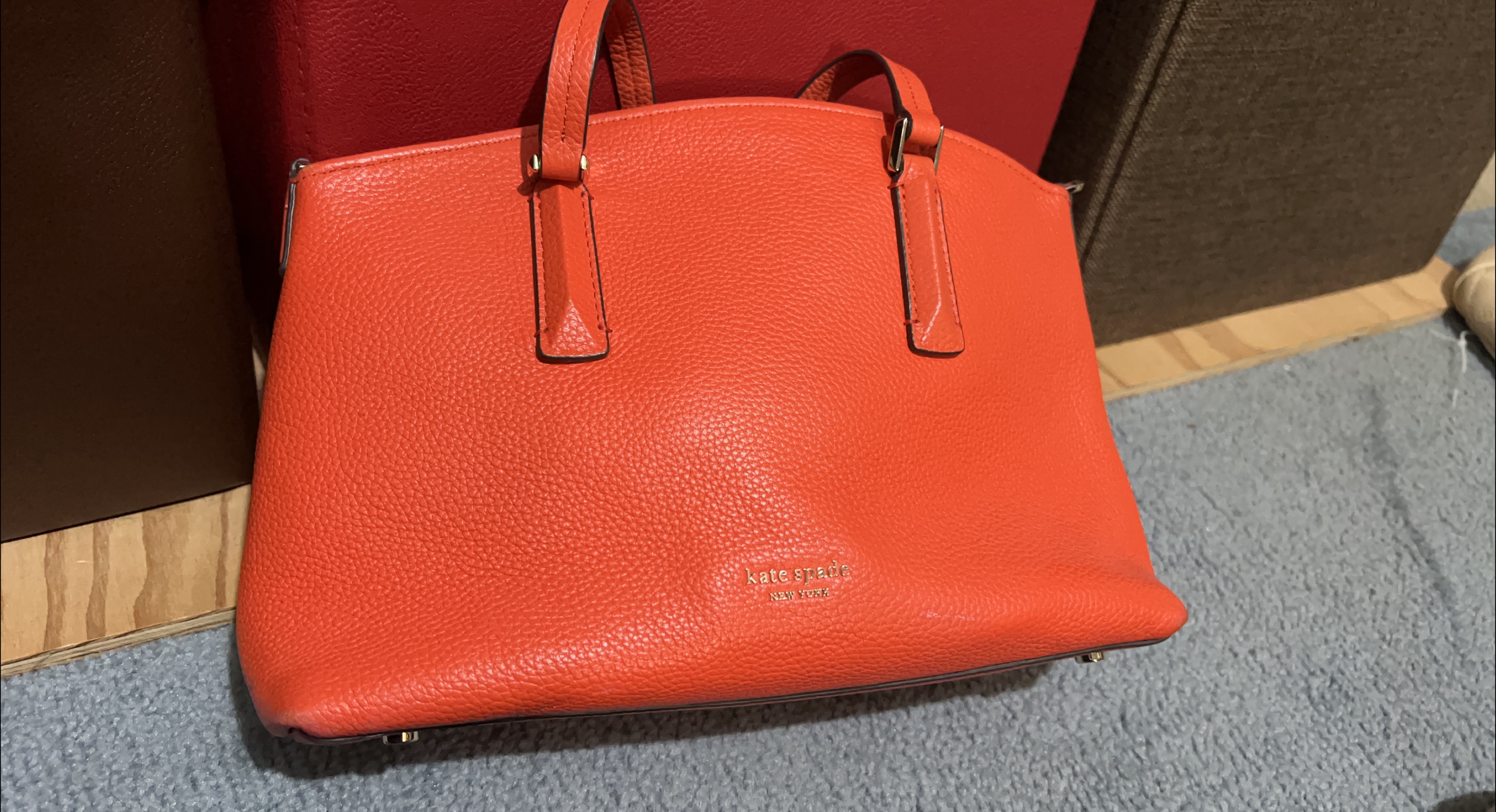 Kate Spade Orange Leather Handbag thumbnail