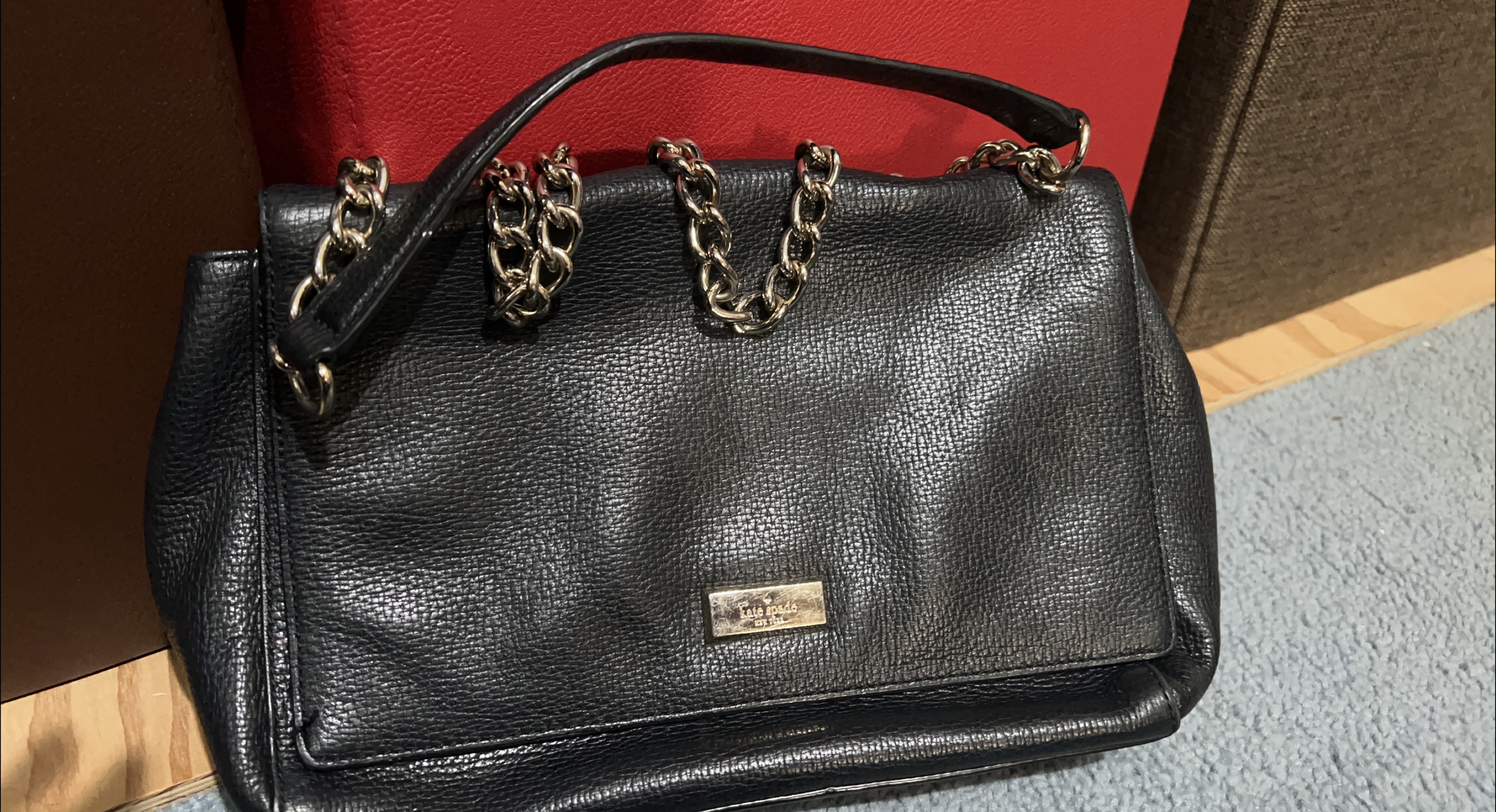 Kate Spade Black Leather Chain Bag thumbnail