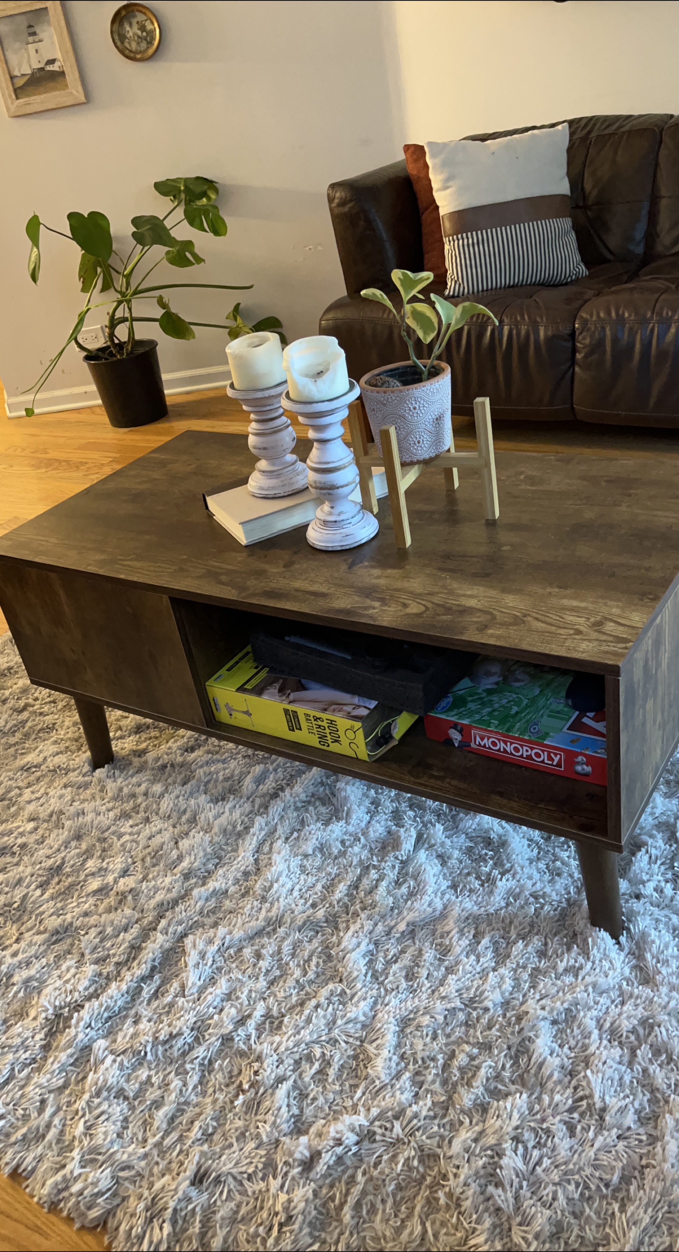 Brown Wooden Coffee Table - photo 4