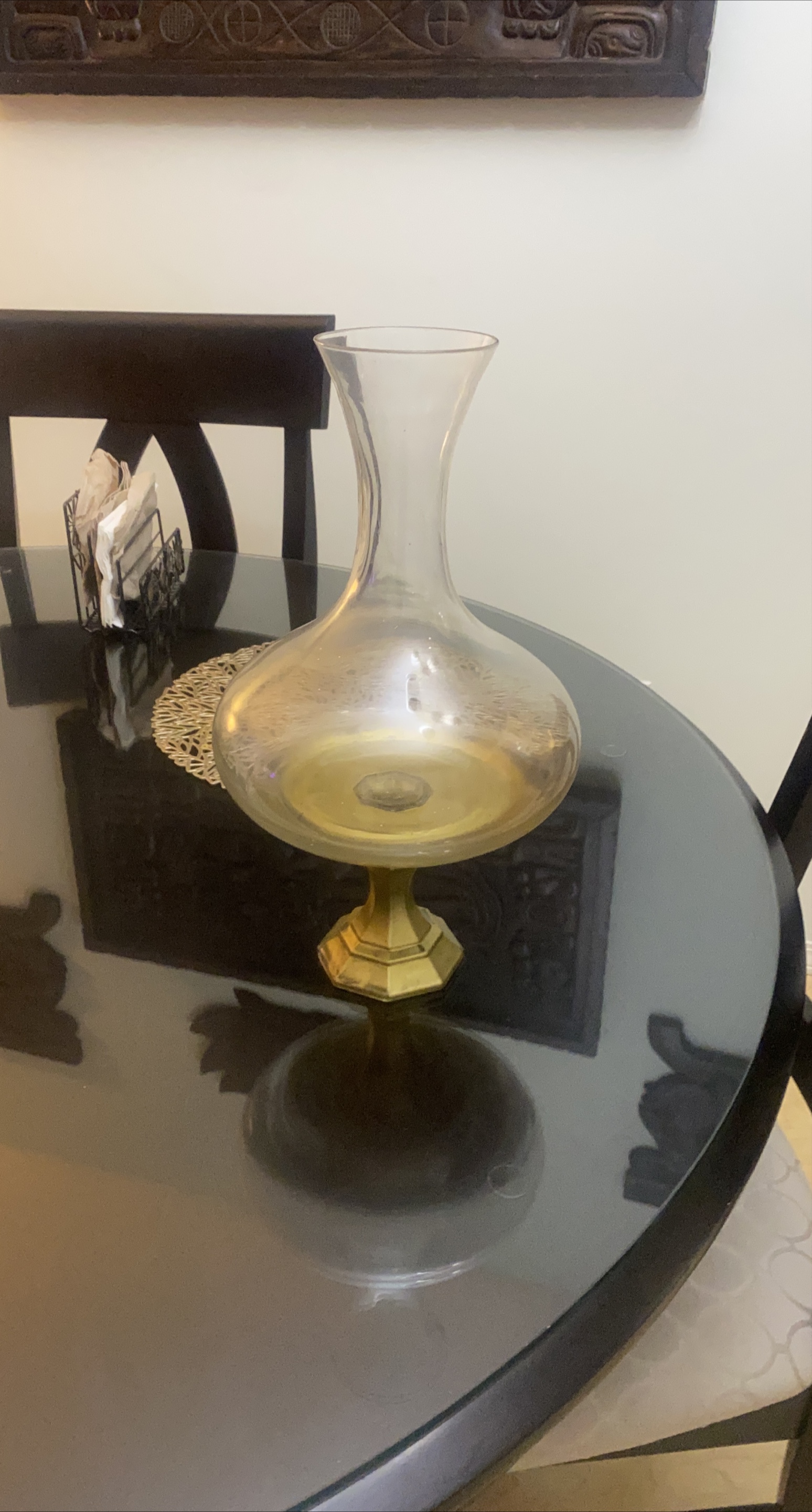 Glass Carafe with Gold Base thumbnail