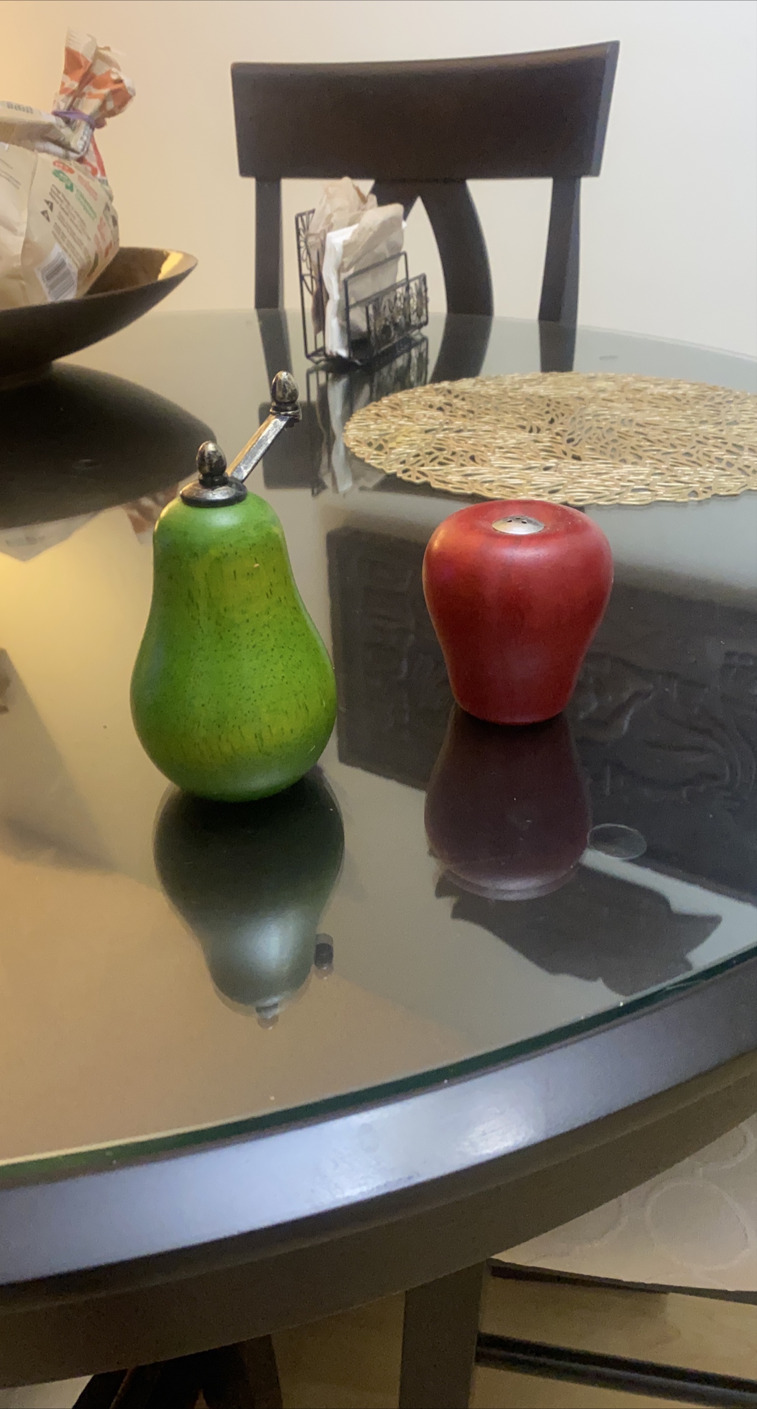 Wood Apple & Pear Shaped Salt and Pepper Shakers thumbnail