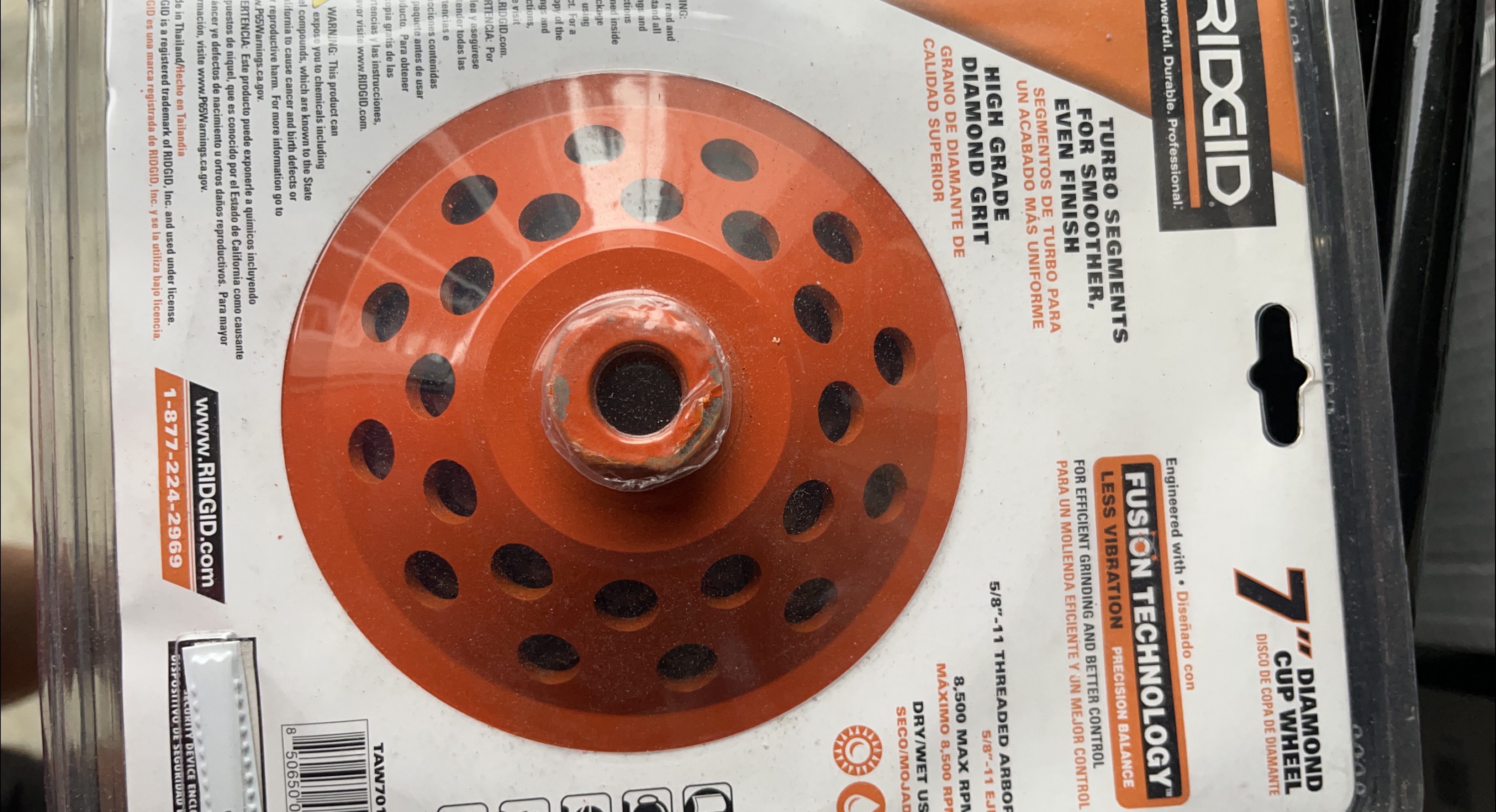 Ridgid 7" Diamond Cup Wheel thumbnail