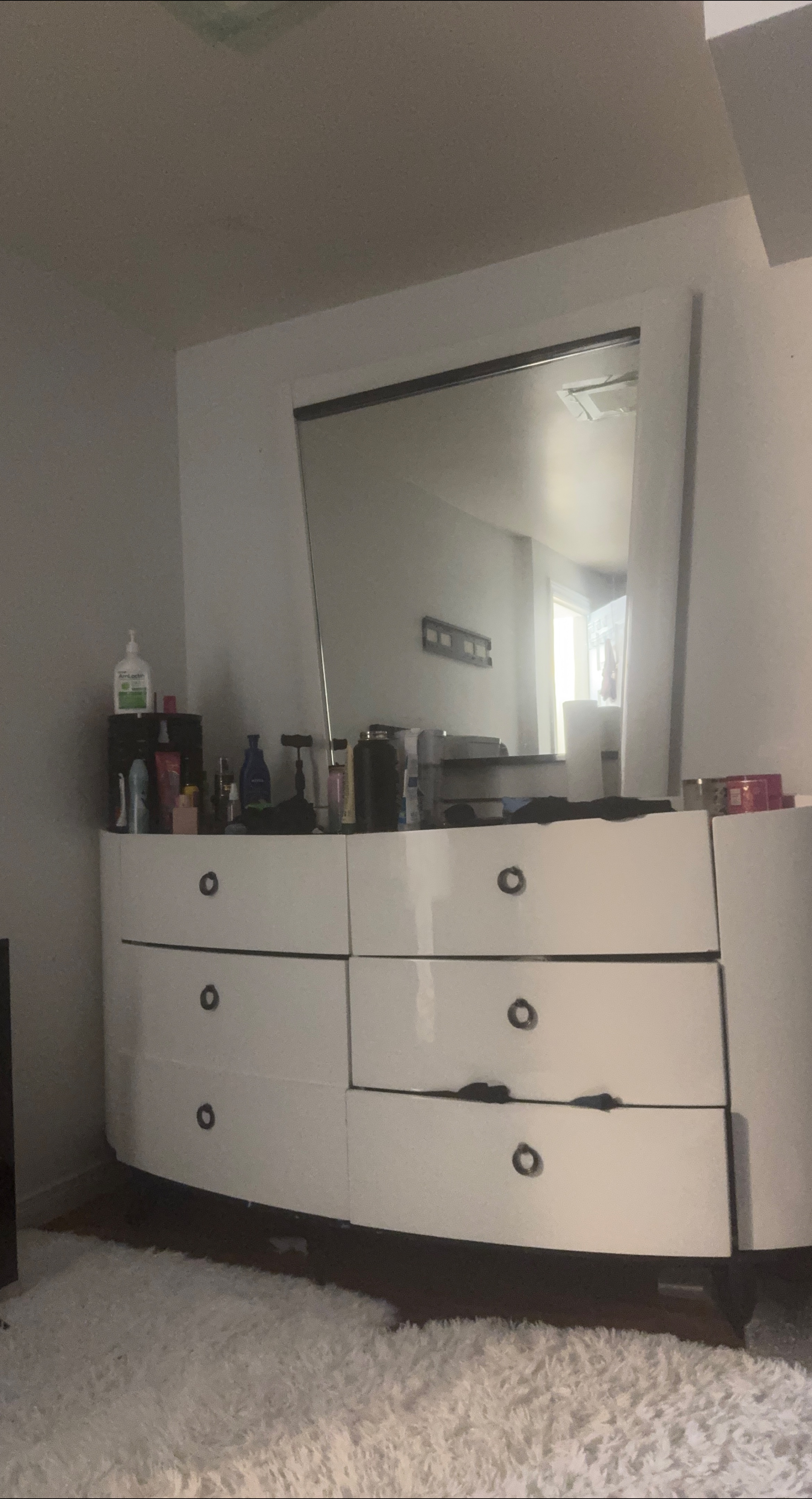 White Dresser with Mirror thumbnail