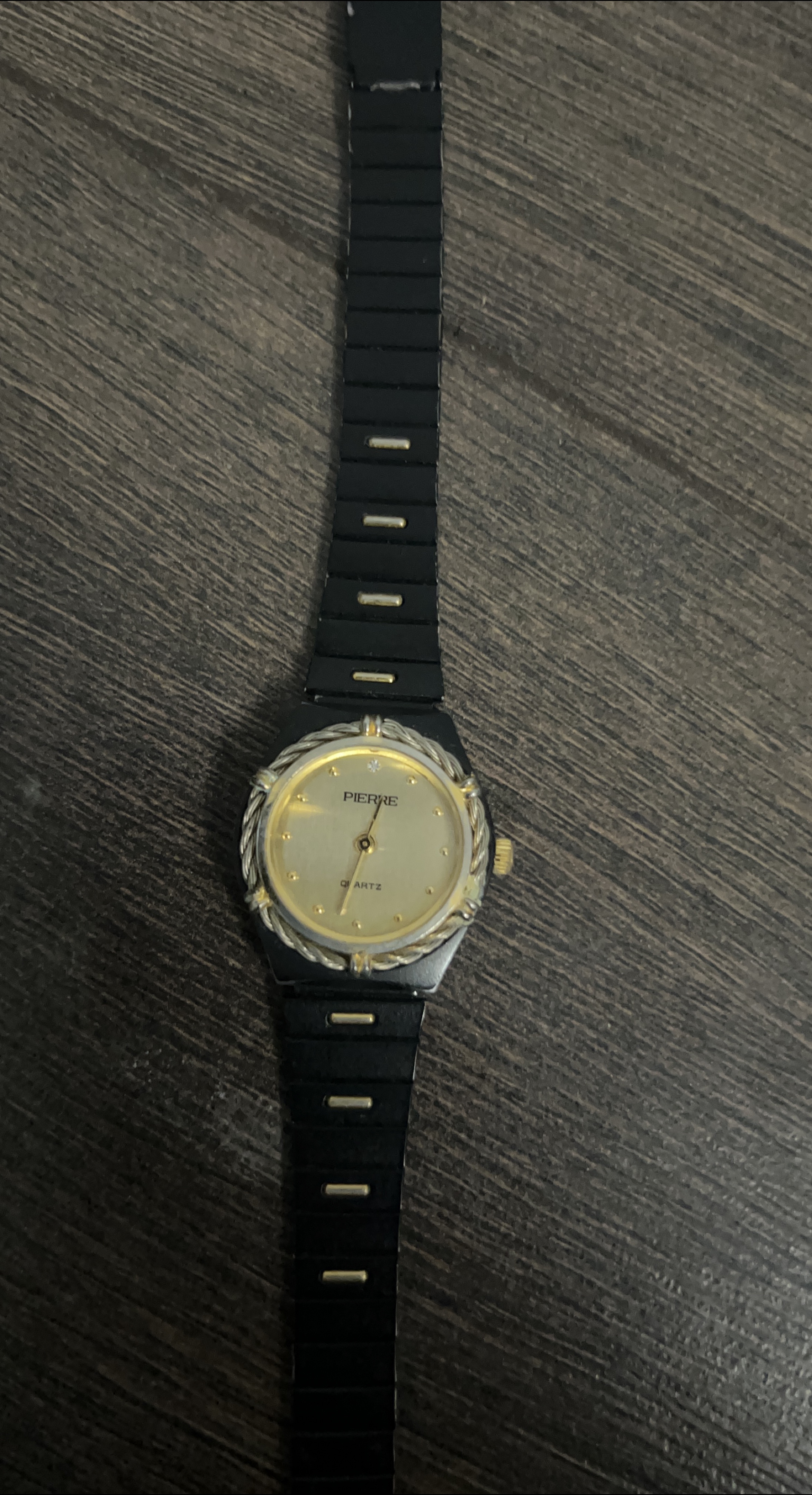 Pierre Quartz Watch - Black & Gold thumbnail