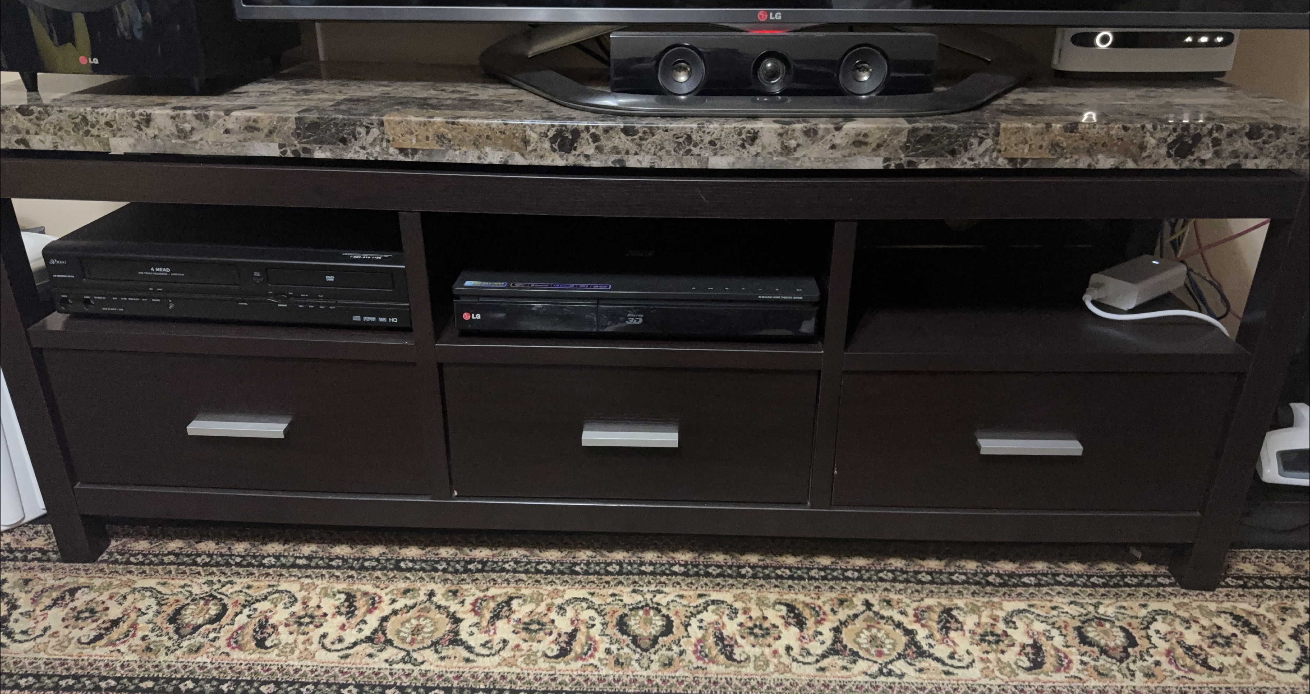 Dark Brown TV Stand with Drawers thumbnail