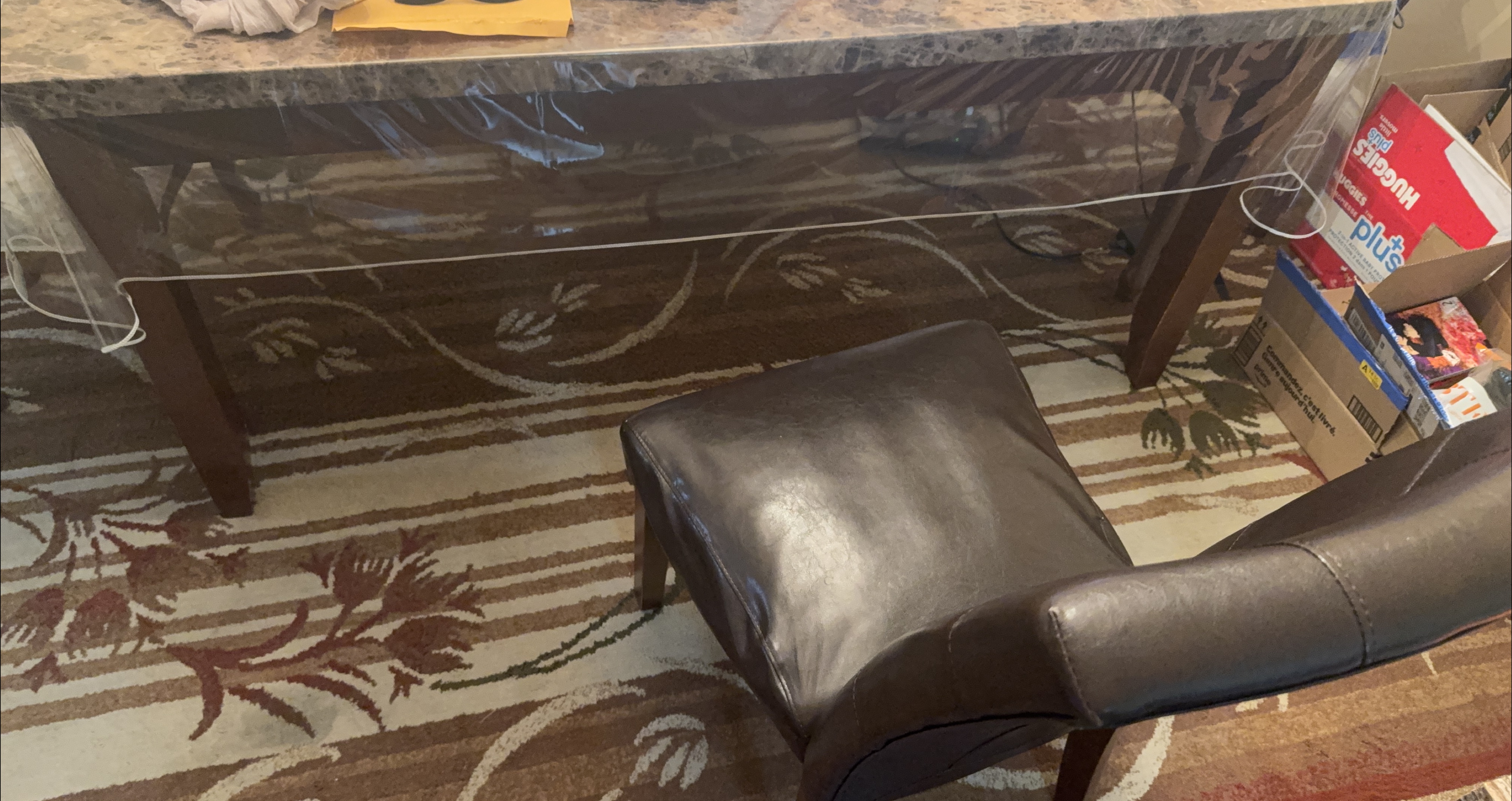 Brown Leather Chair and dining table thumbnail