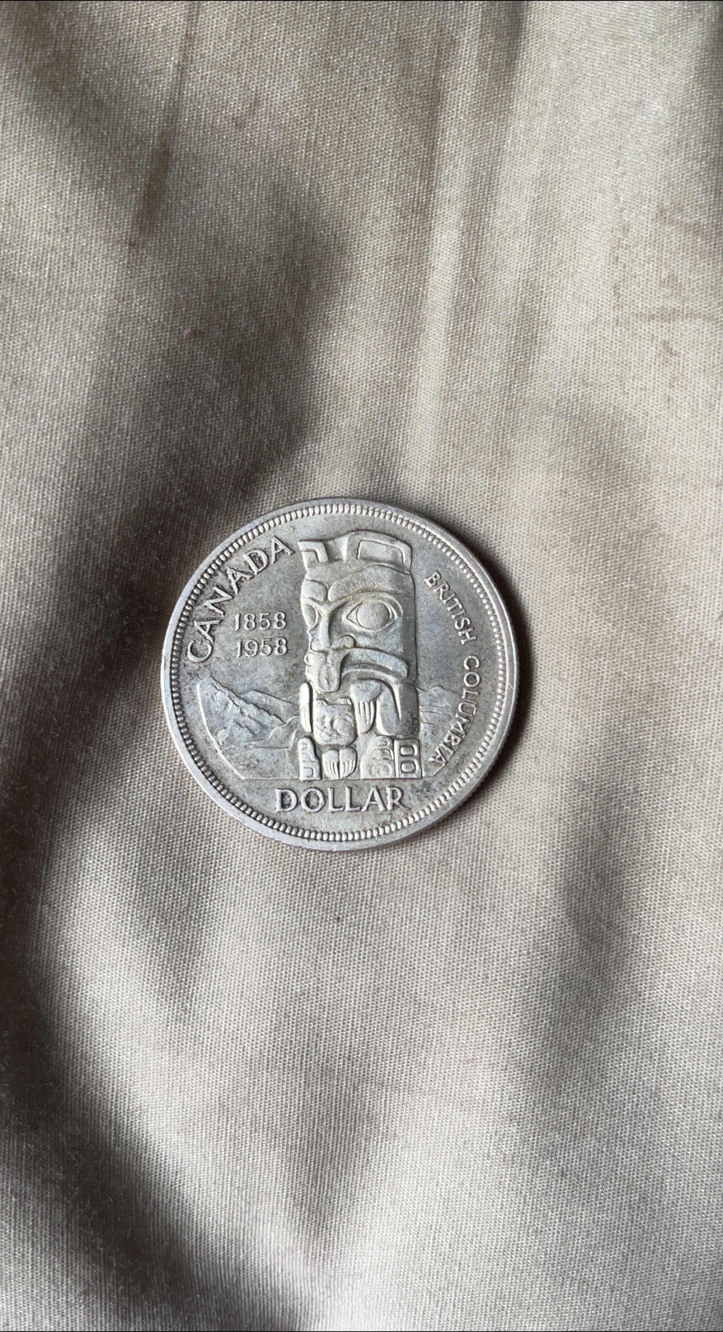 1958 Canada British Columbia Dollar Coin thumbnail