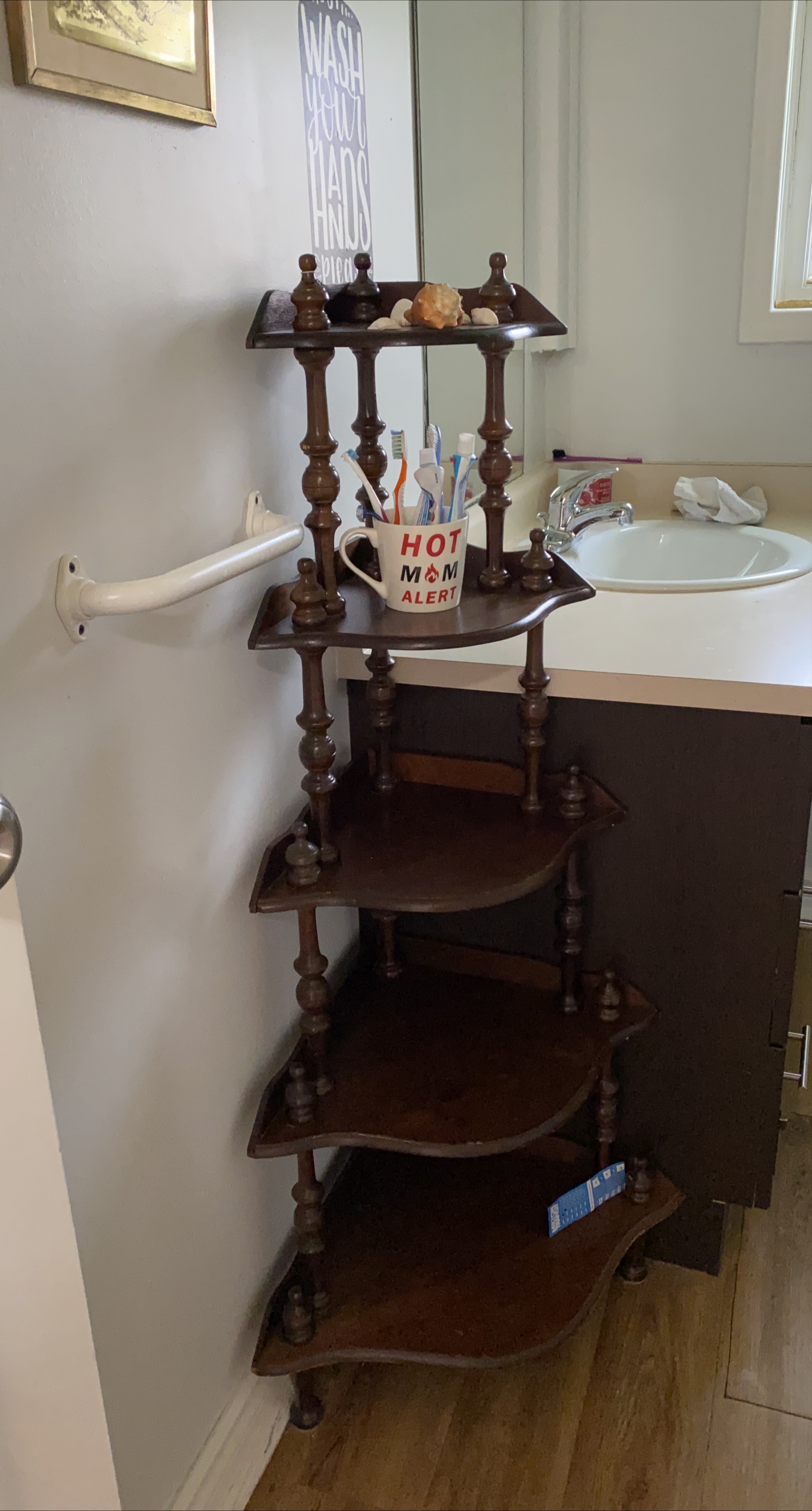 Corner Shelf - Dark Wood Finish thumbnail