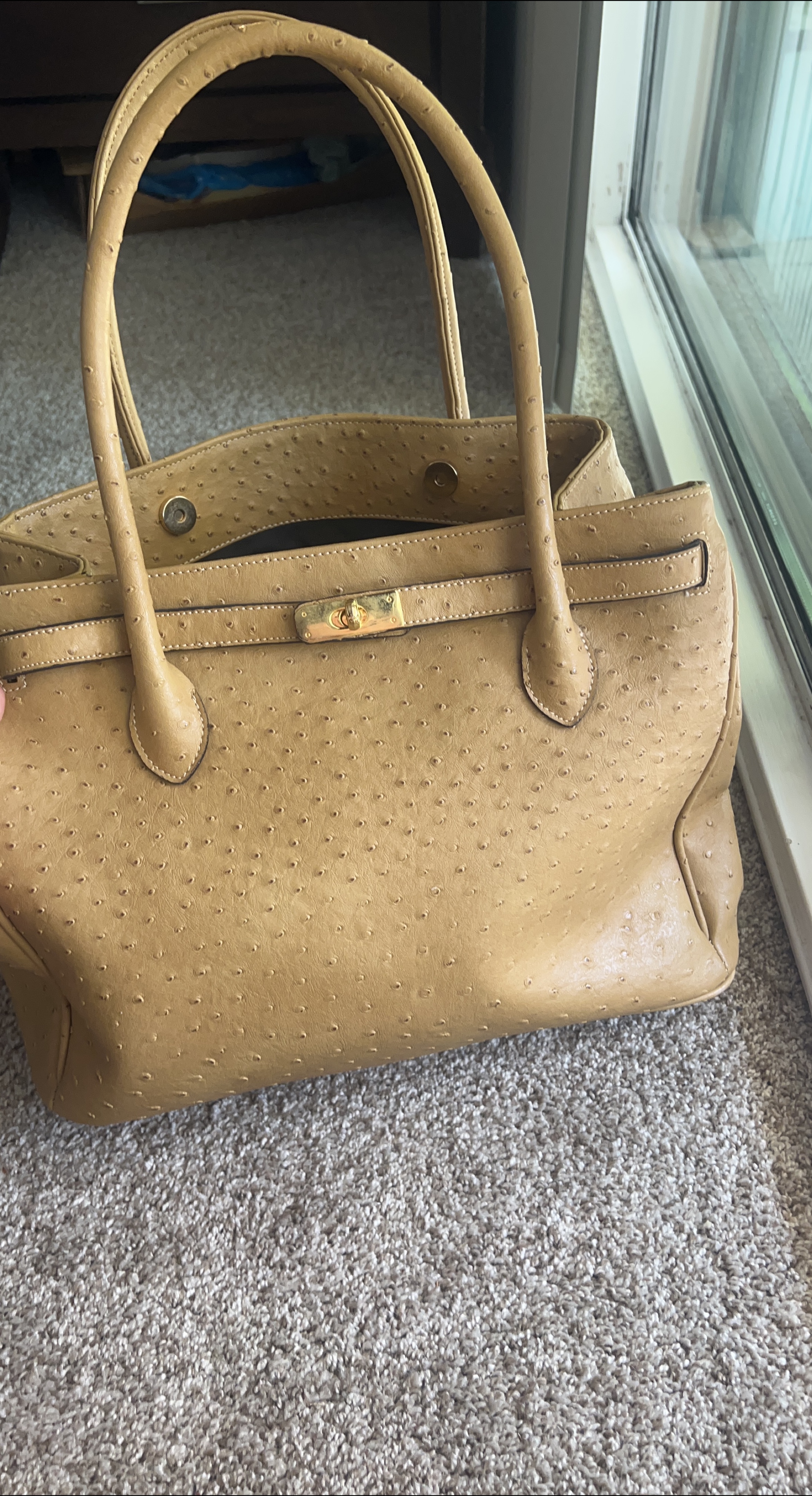 Made in Italy Beige Leather Tote Bag thumbnail
