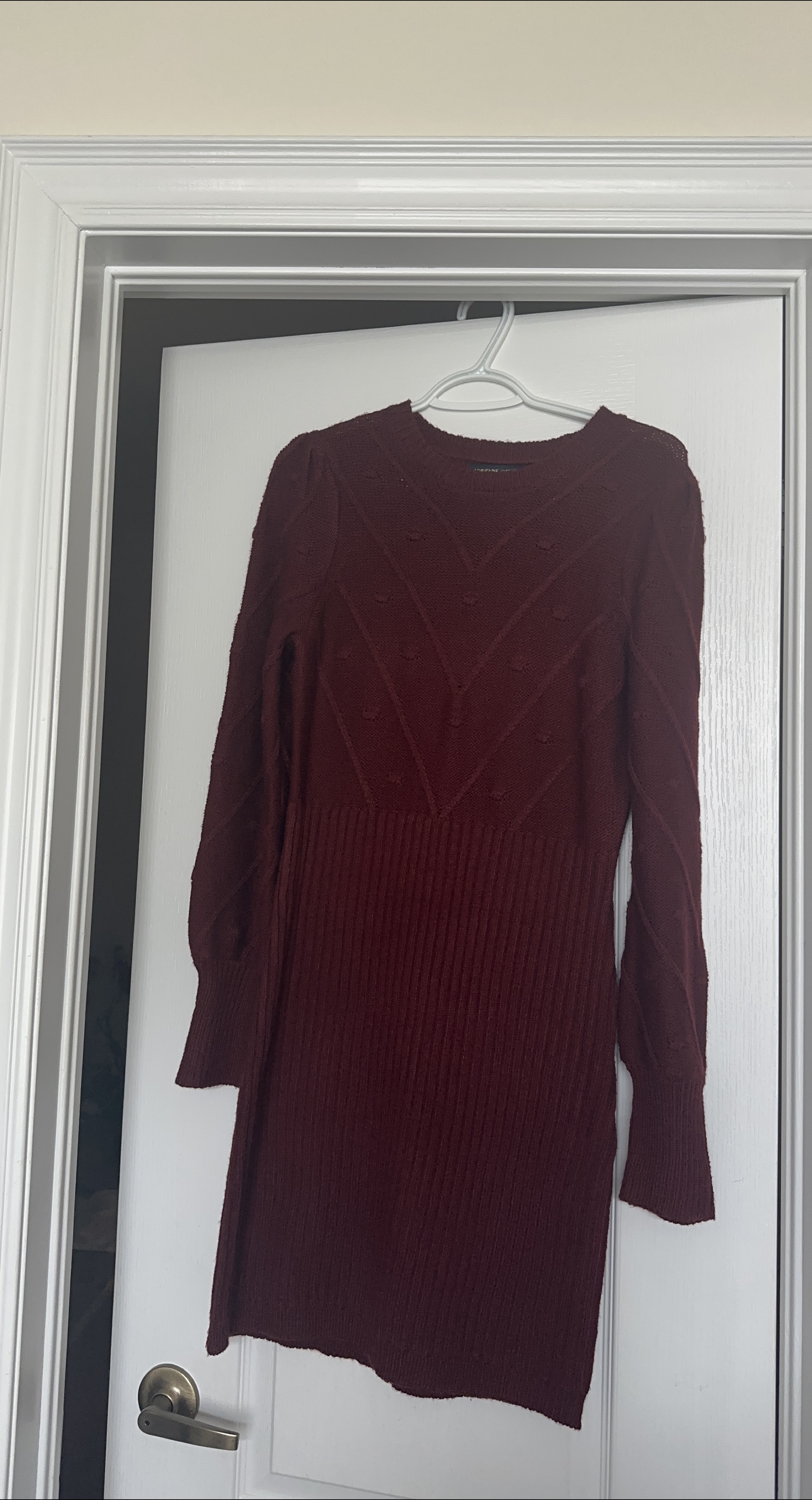 Adrienne Vittadini Burgundy Sweater Dress thumbnail