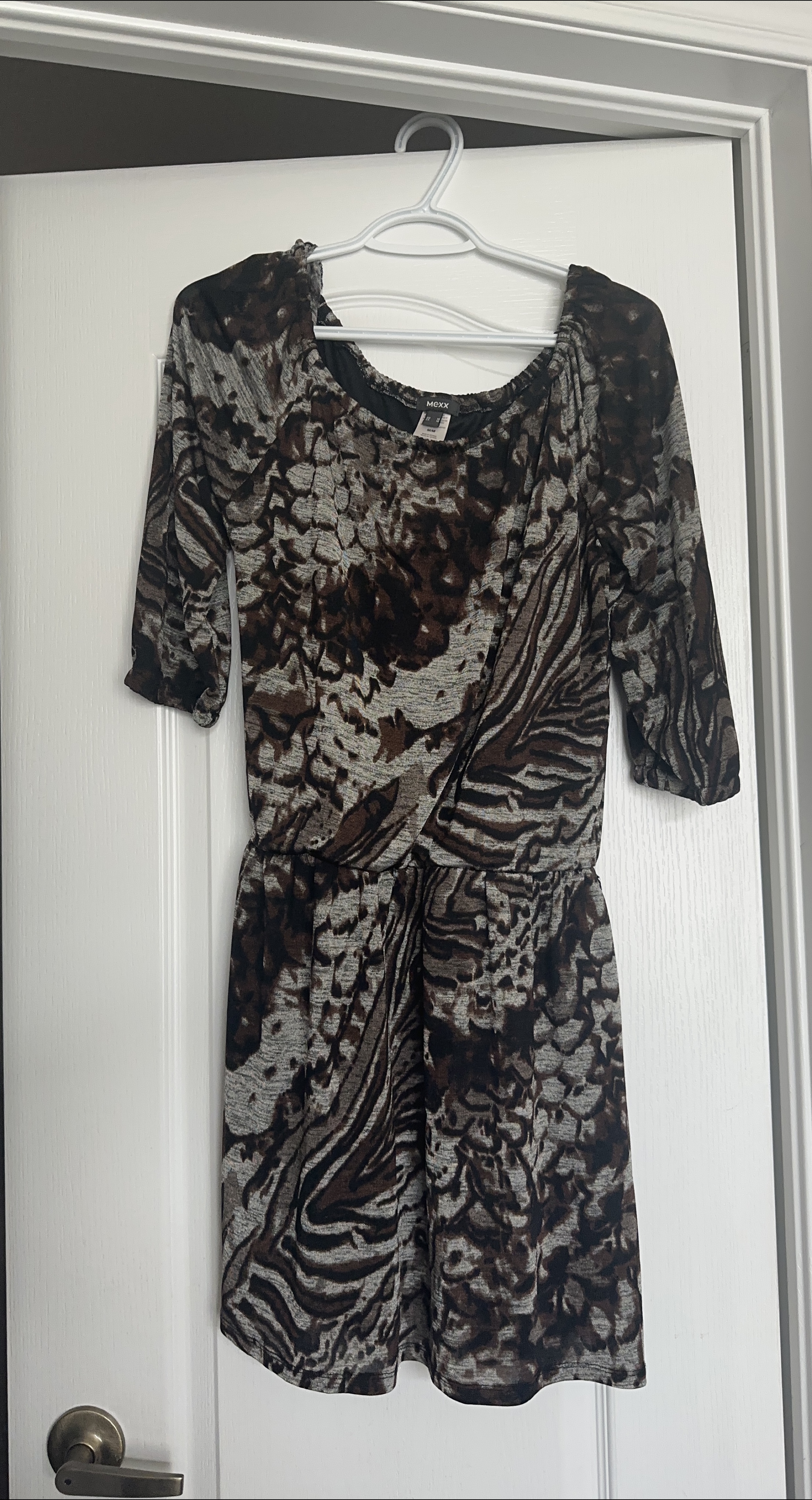 MExx Brown Animal Print Dress - Size M thumbnail