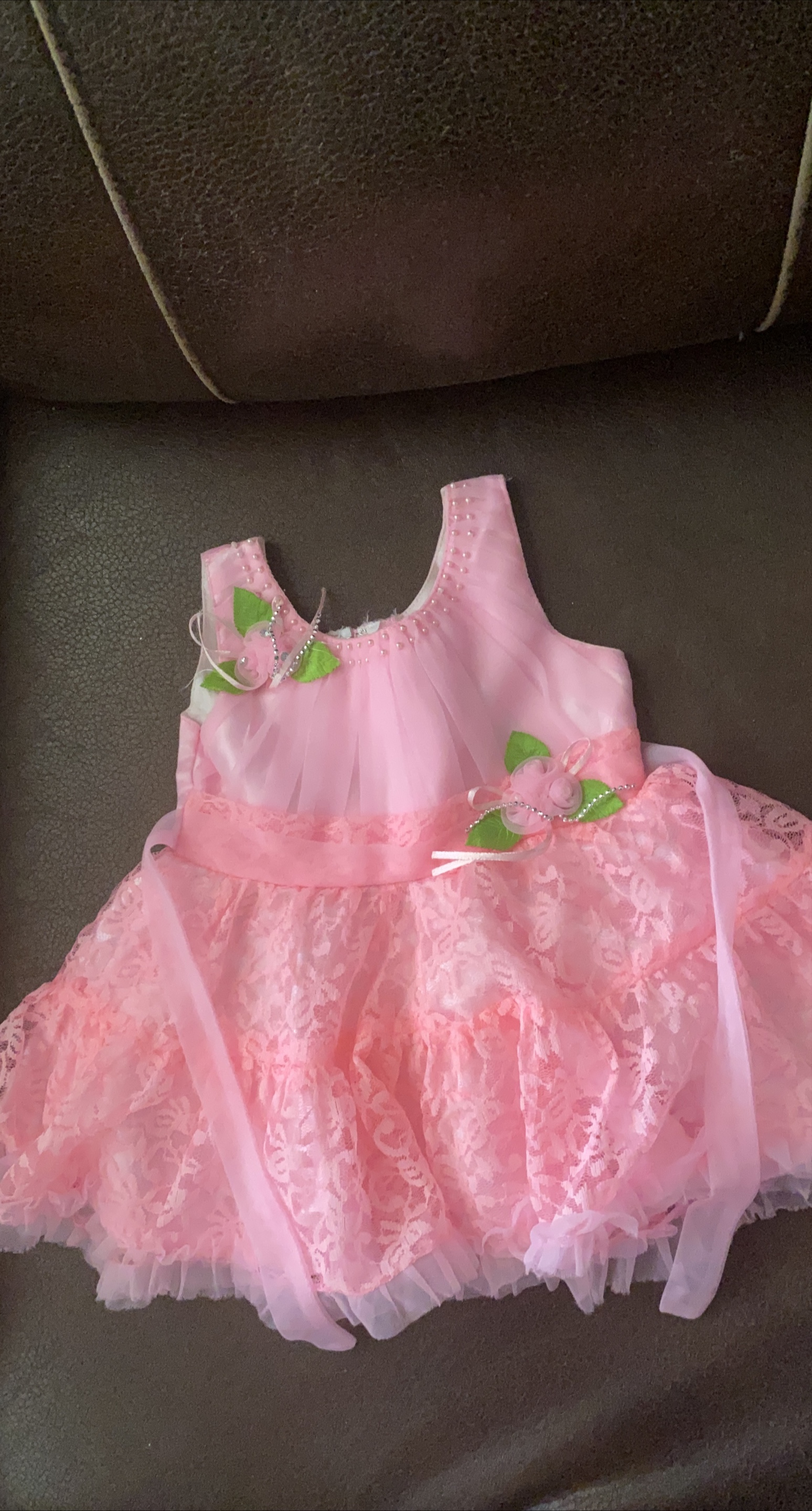 Pink Baby Dress with Lace Details thumbnail