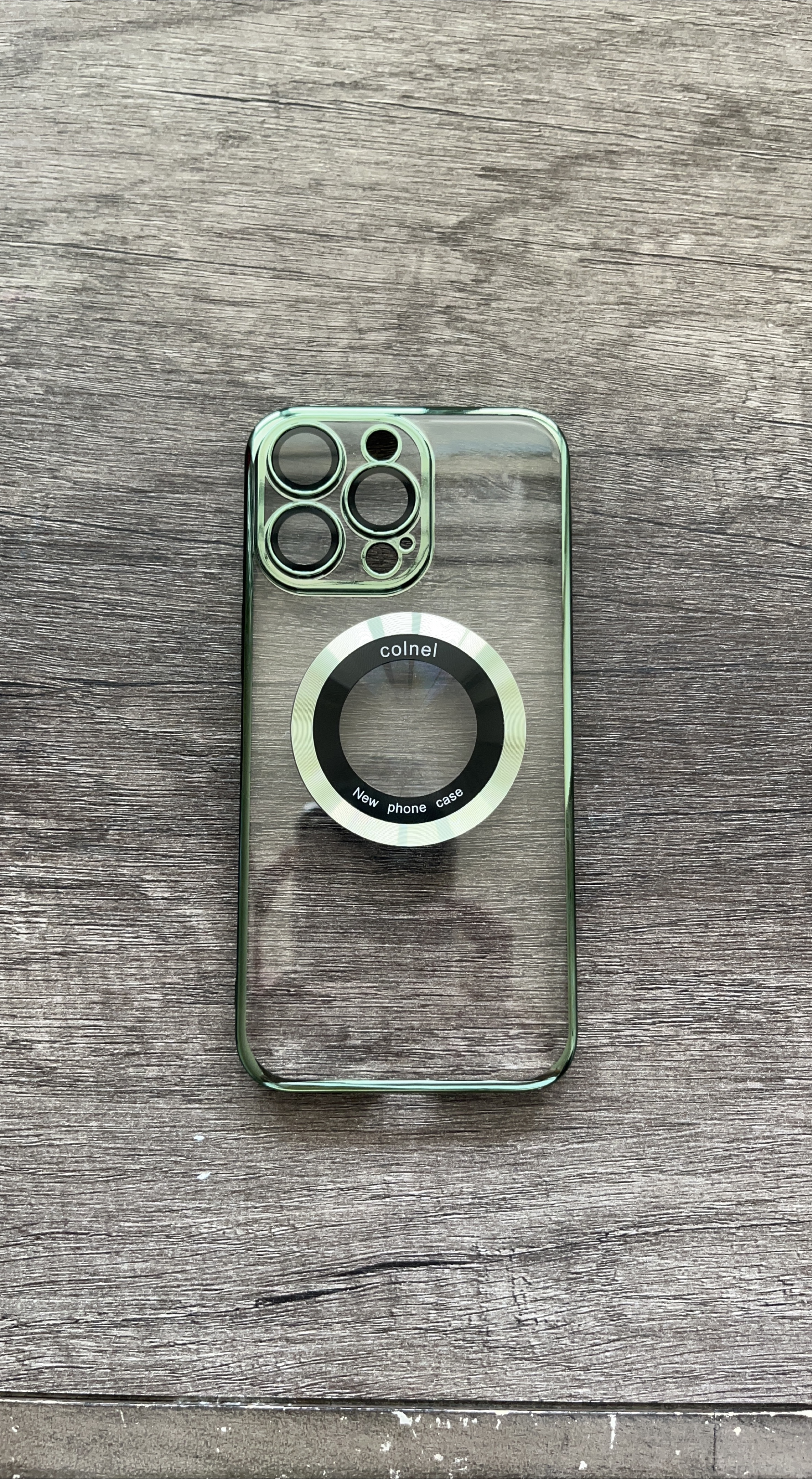 Colnel iPhone Case - Clear with Green Trim thumbnail