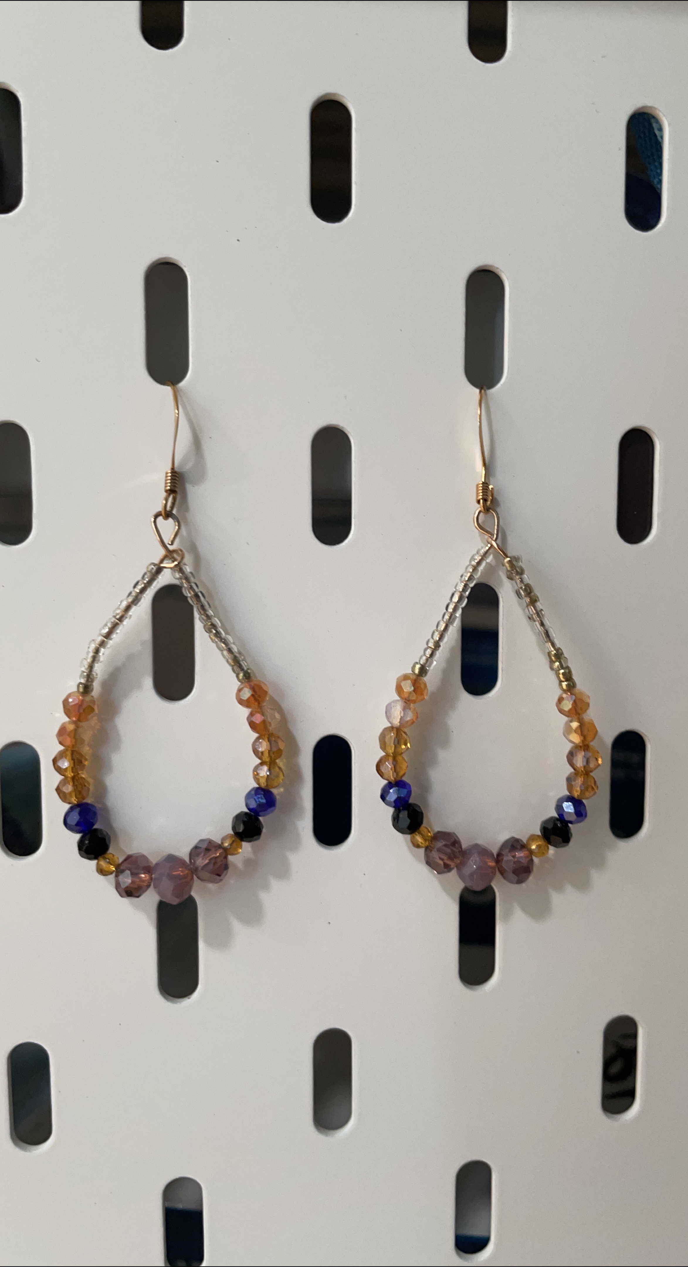 Handmade Beaded Teardrop Earrings thumbnail