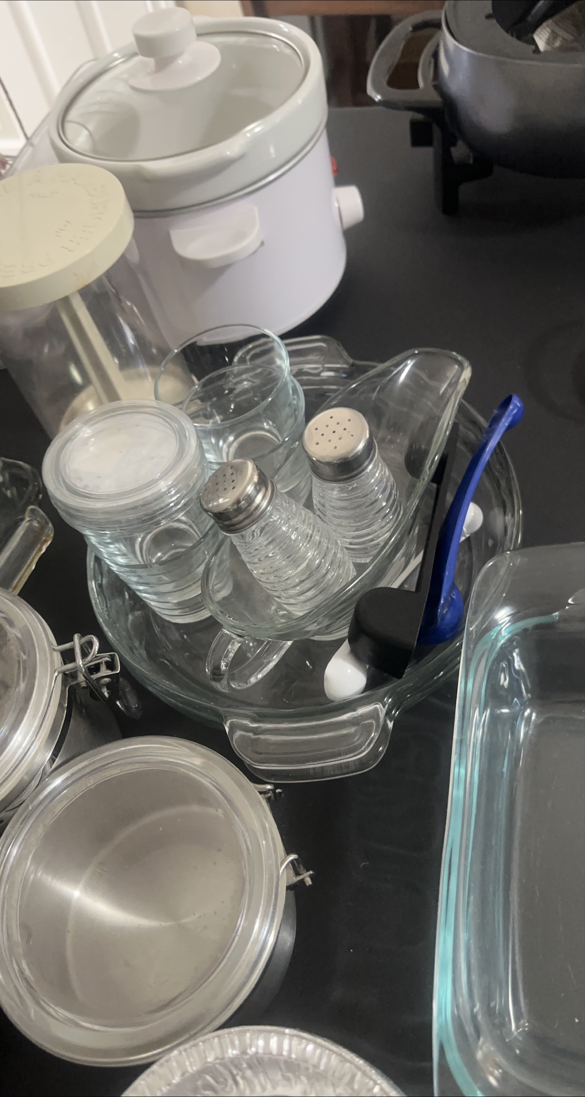 Glass Kitchenware Set - Jars, Salt Shakers, Dish thumbnail