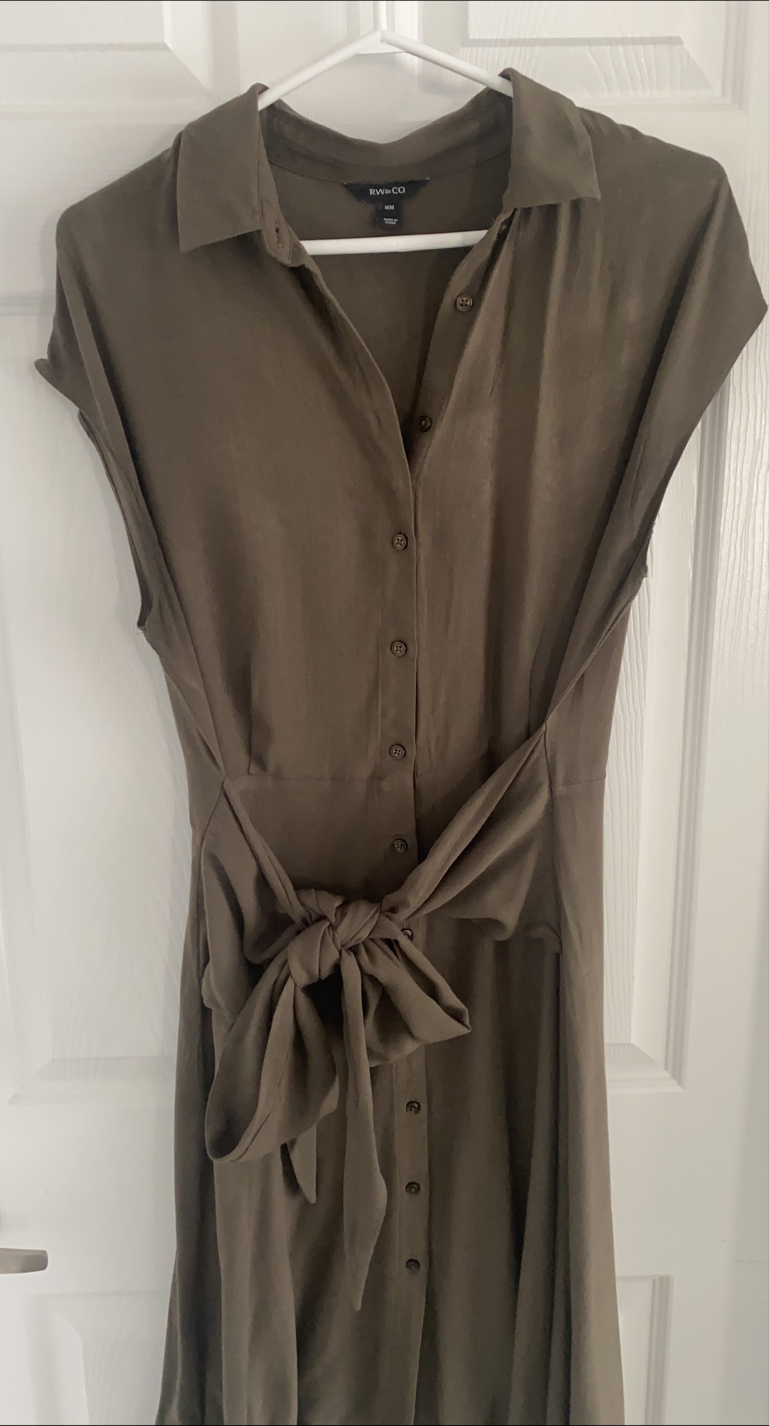 RW&CO Olive Green Dress - Size M thumbnail