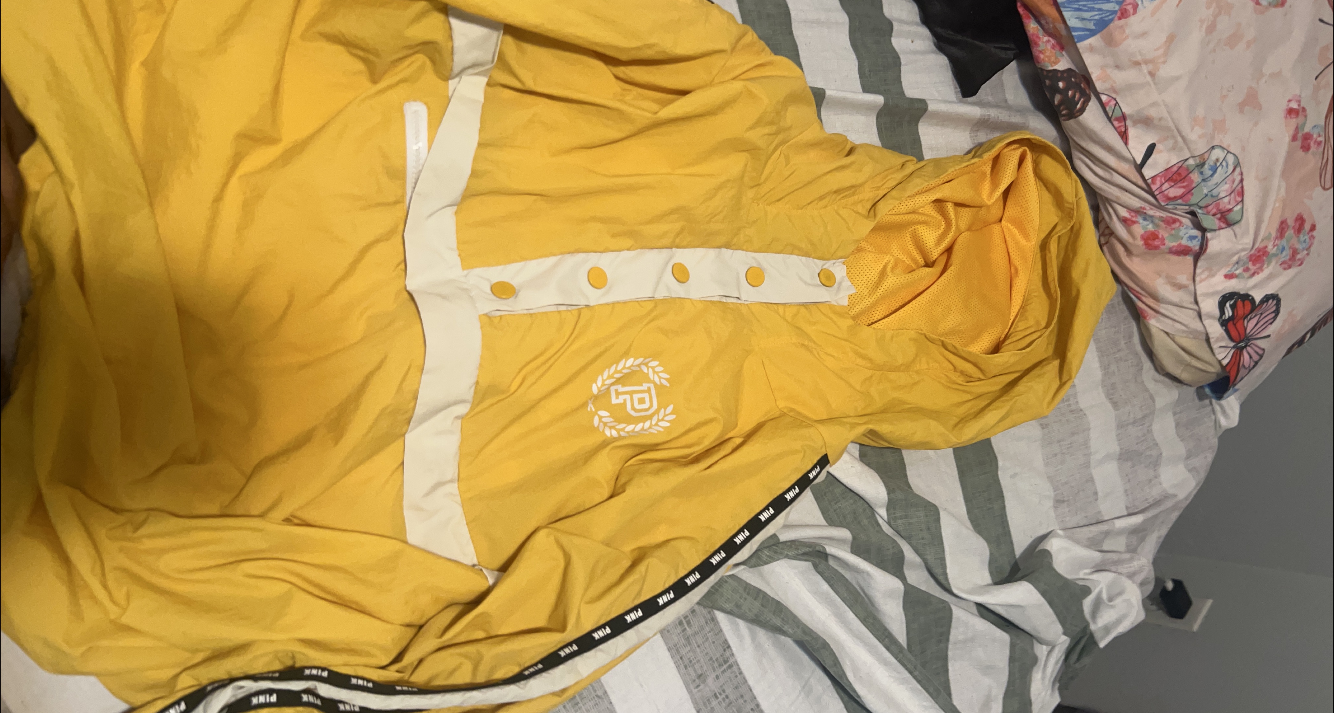 PINK Yellow Windbreaker Jacket thumbnail