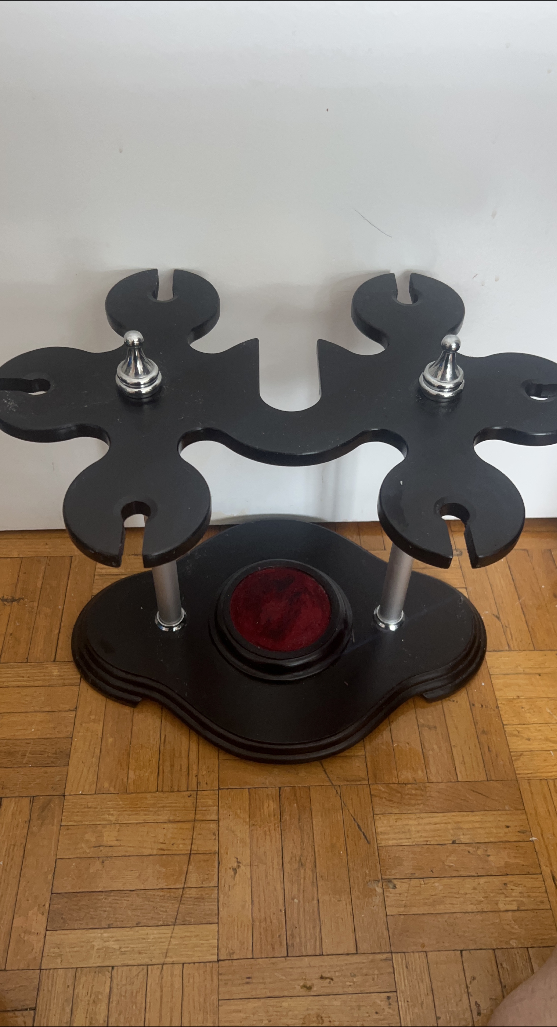 Unique Black Wooden Wine Rack thumbnail