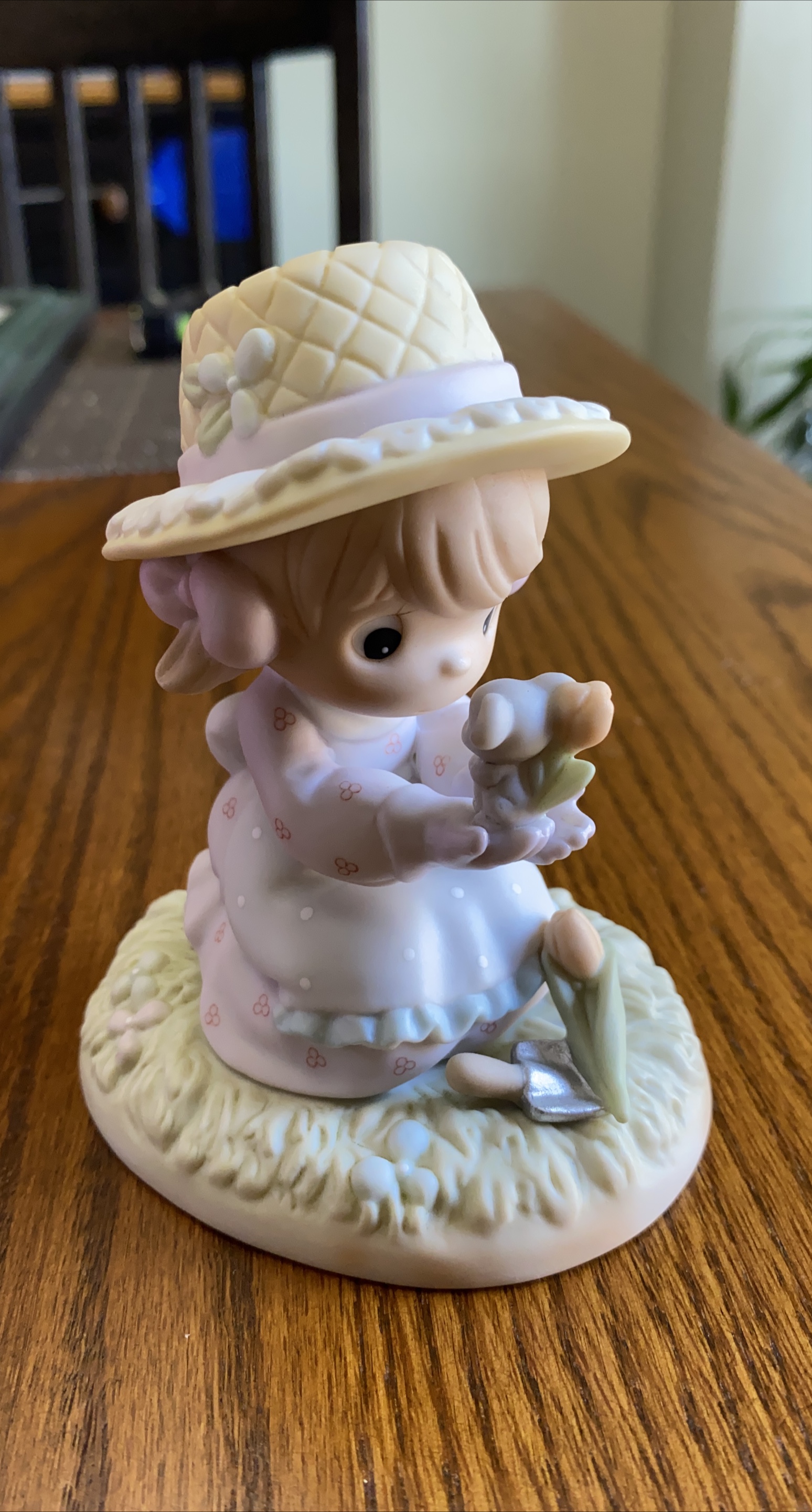 Precious Moments Figurine Girl with Mouse thumbnail