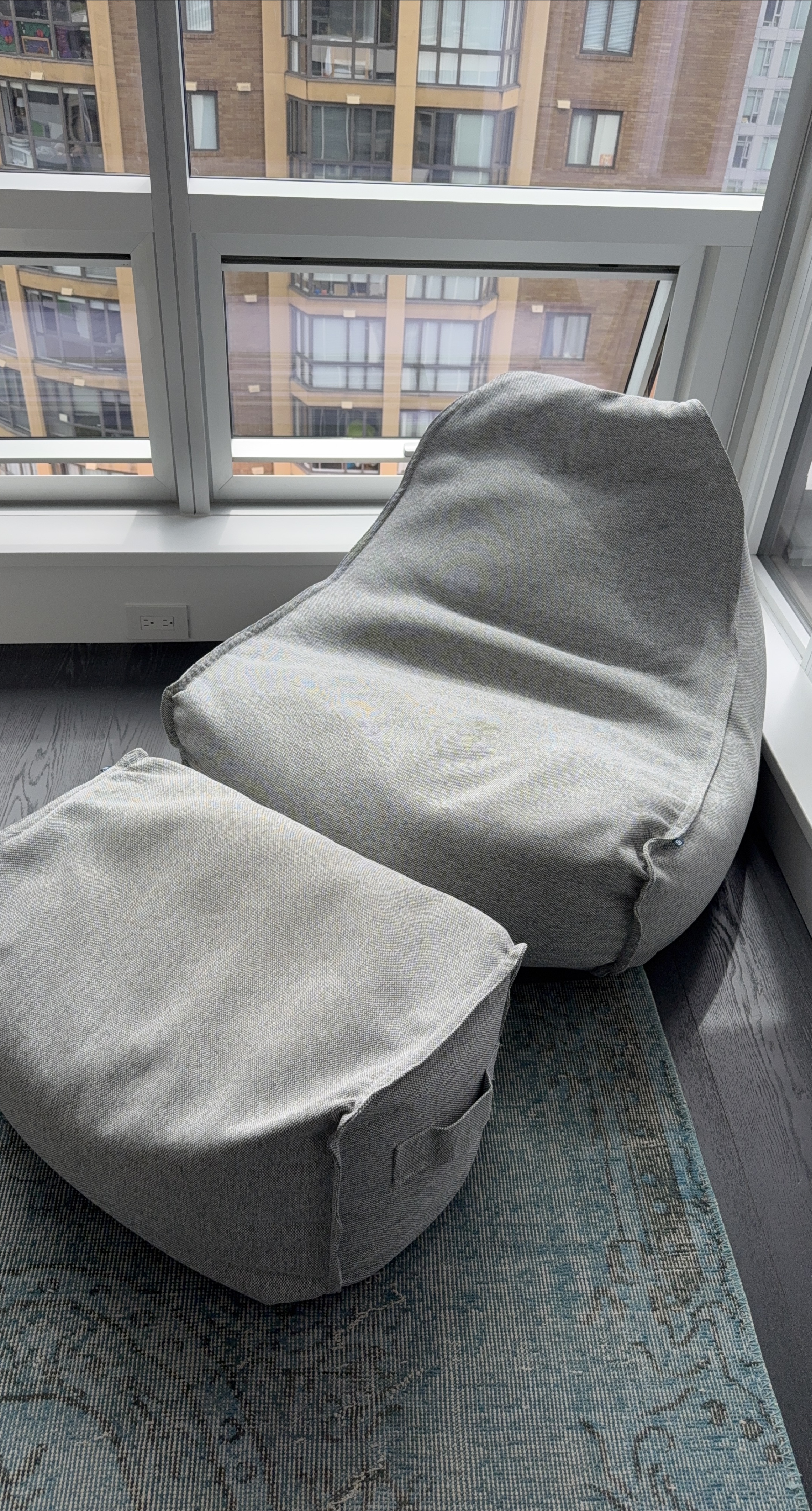 Urban Barn Cabana Chair with Ottoman - Grey thumbnail