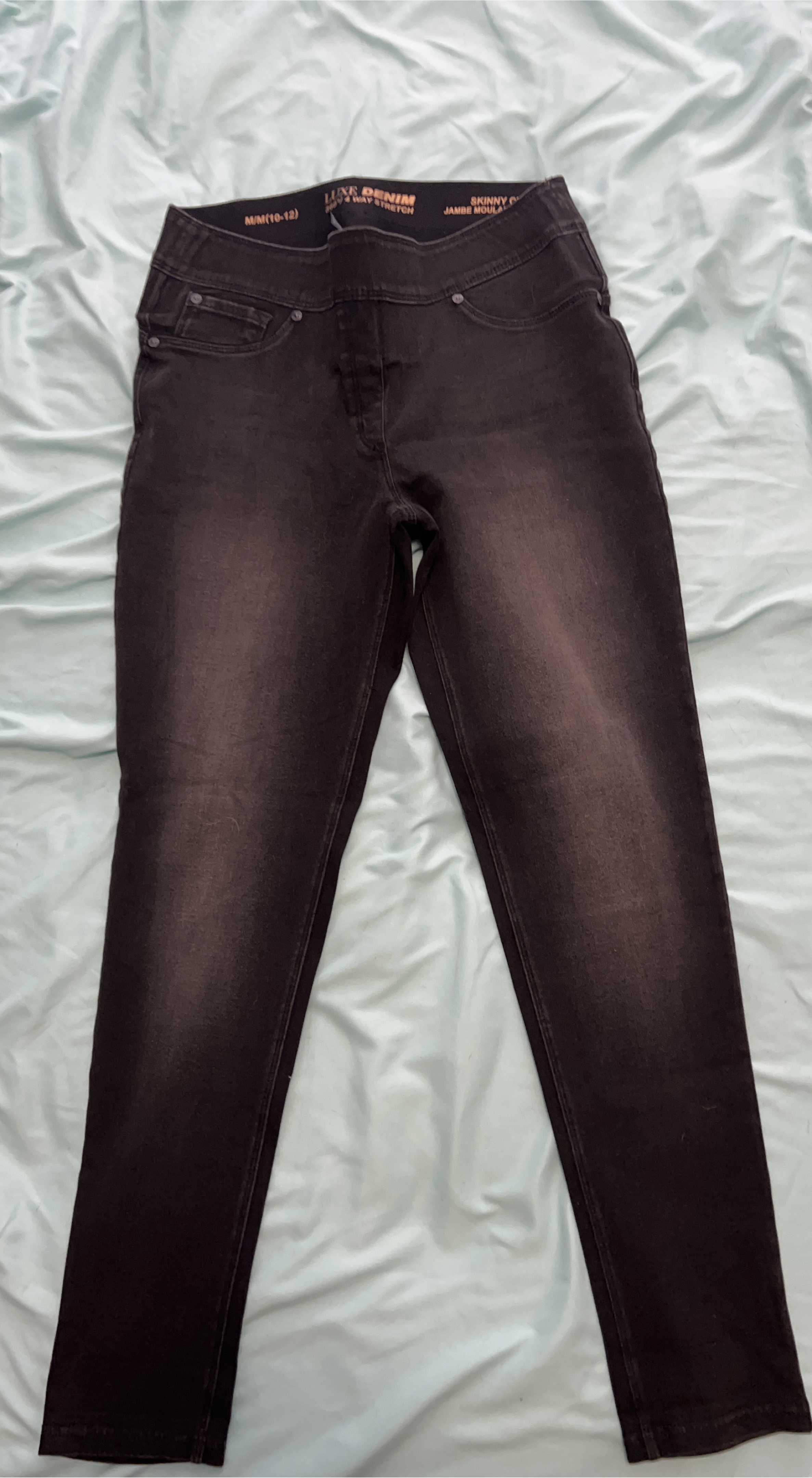 Never worn ! Luxe Denim Black Skinny Jeans - Size M (10-12) thumbnail