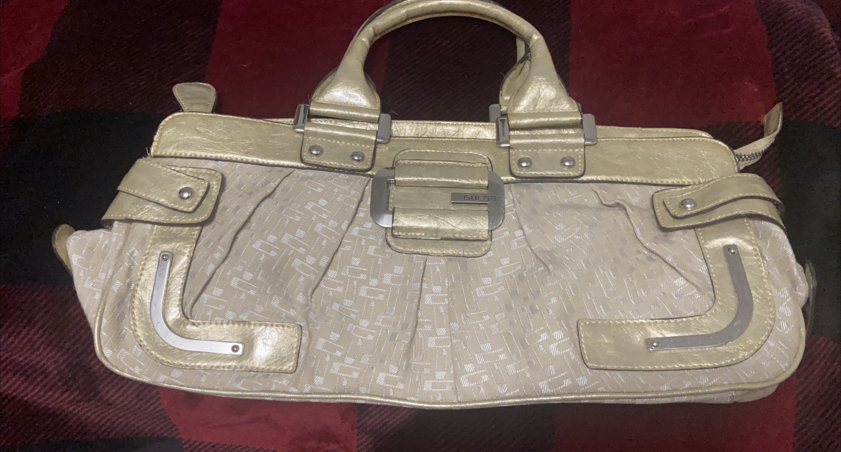Guess Beige & Gold Purse thumbnail
