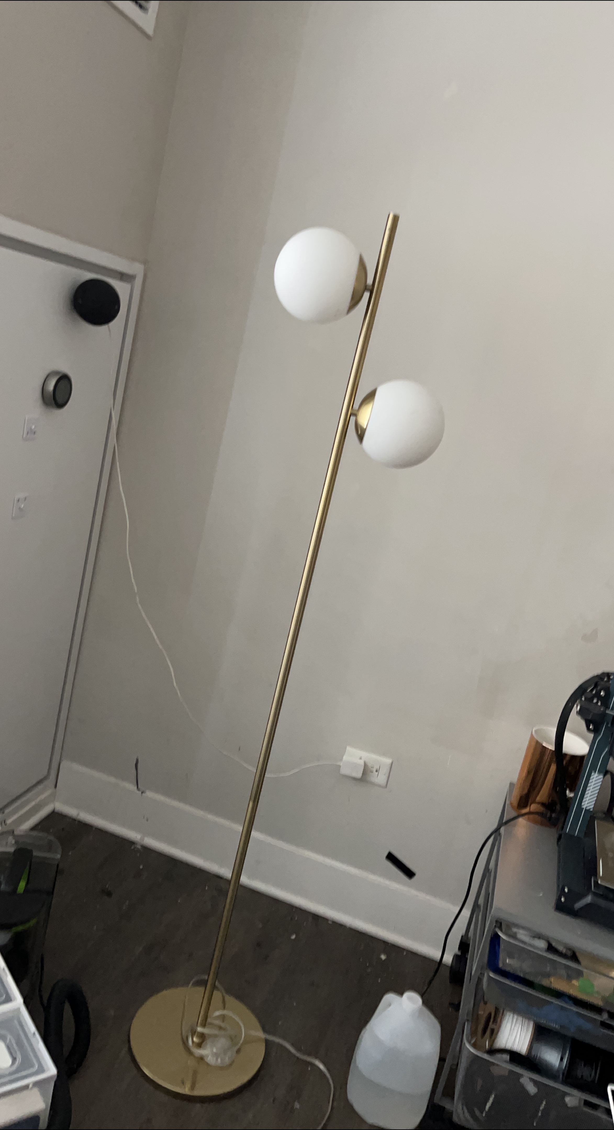 Gold double globe Floor Lamp thumbnail