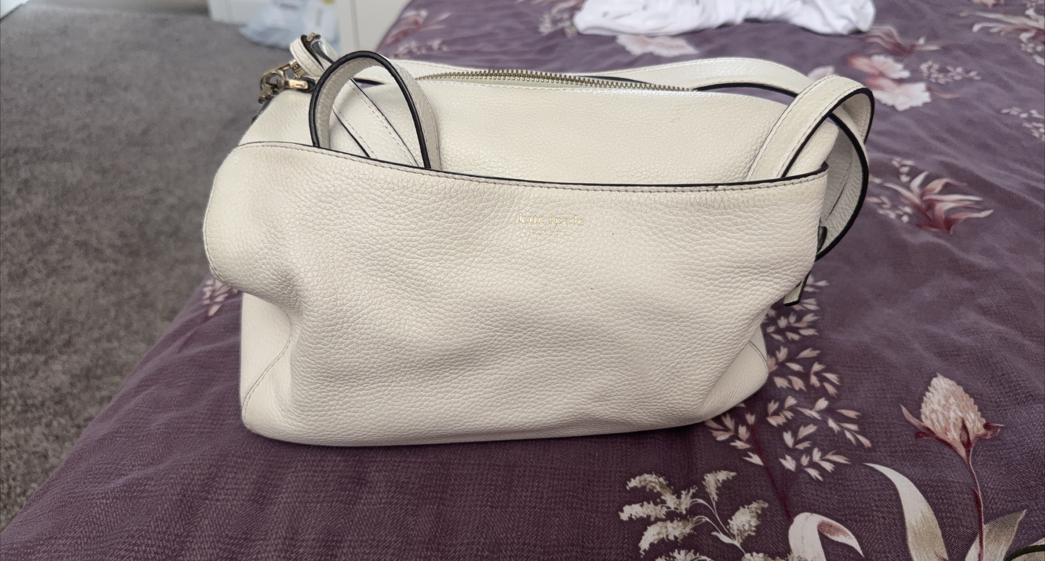 Kate Spade White Leather Satchel thumbnail