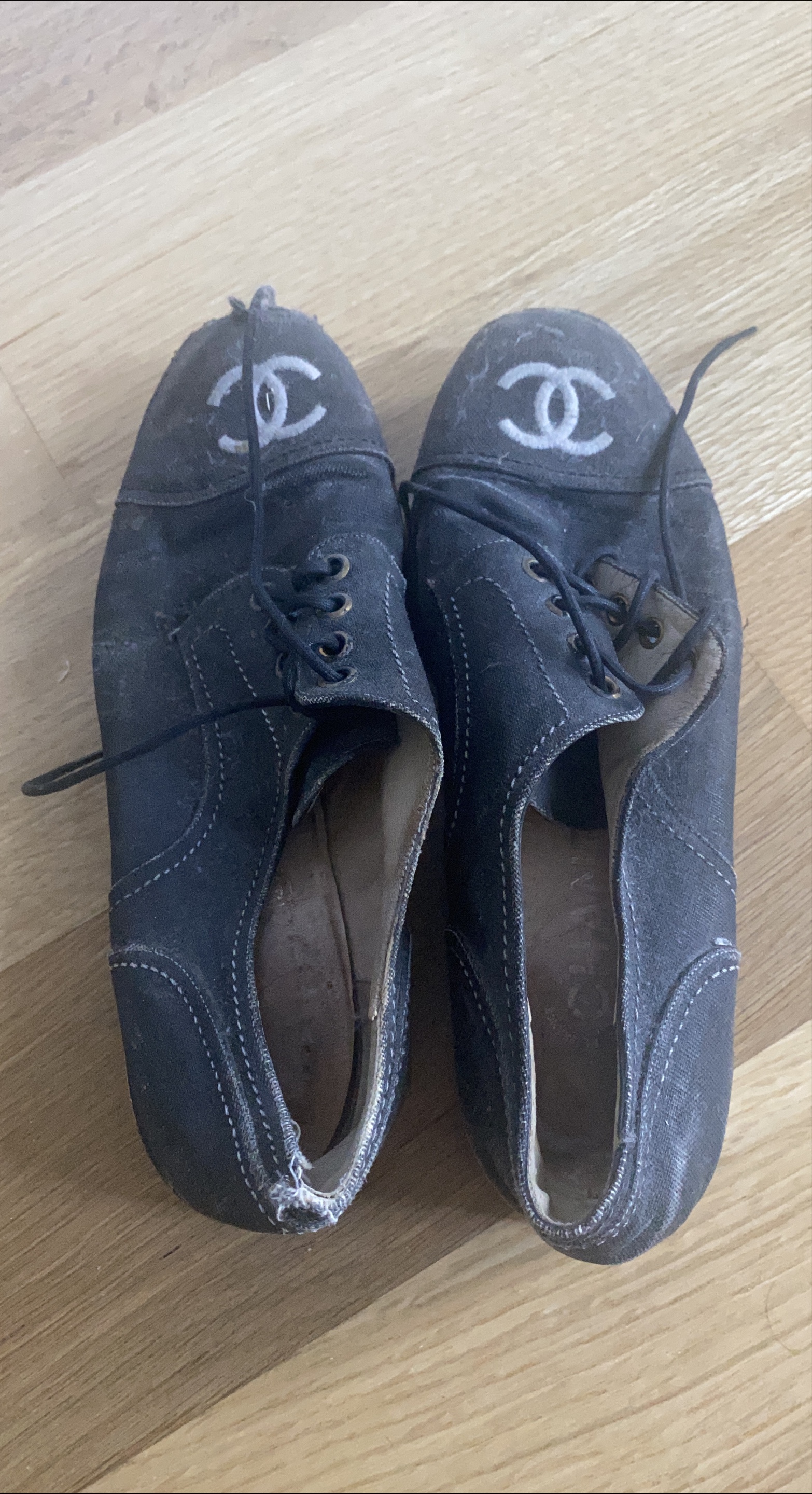 Chanel Denim Lace-Up Shoes thumbnail