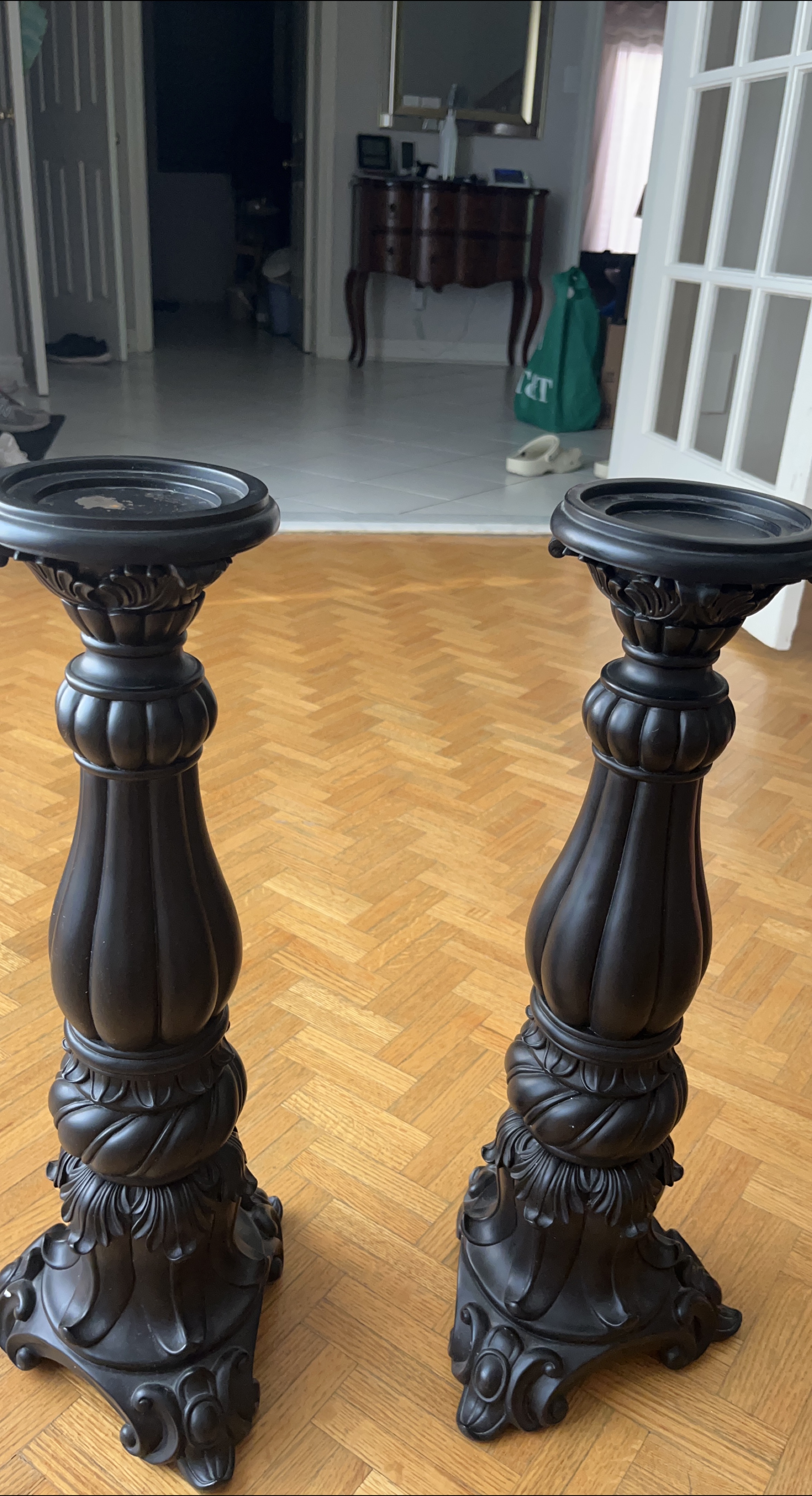 Set of 2 Bombay Black Decorative Candle Holders - Pair