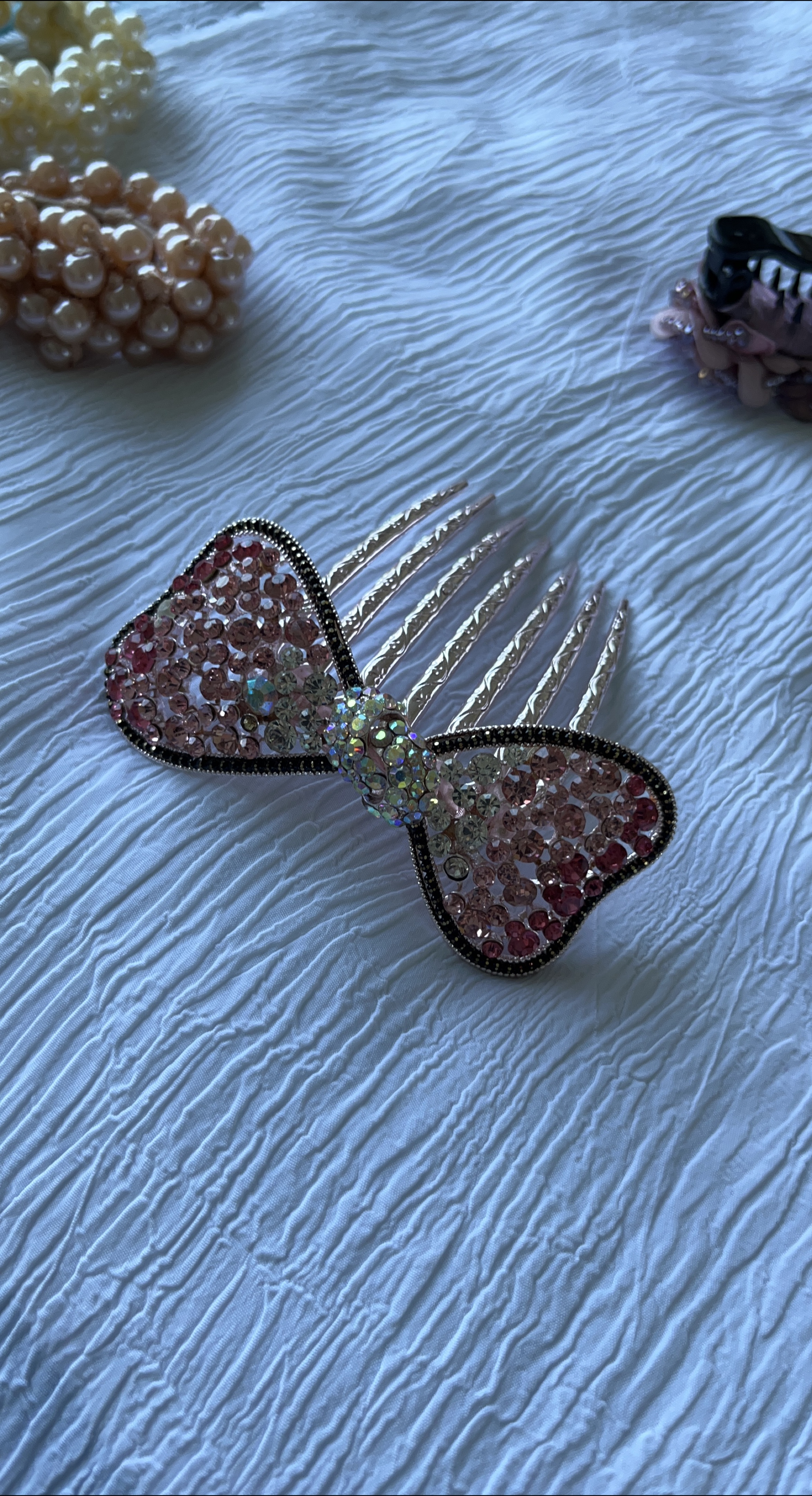 Sparkly Bow Hair Comb
