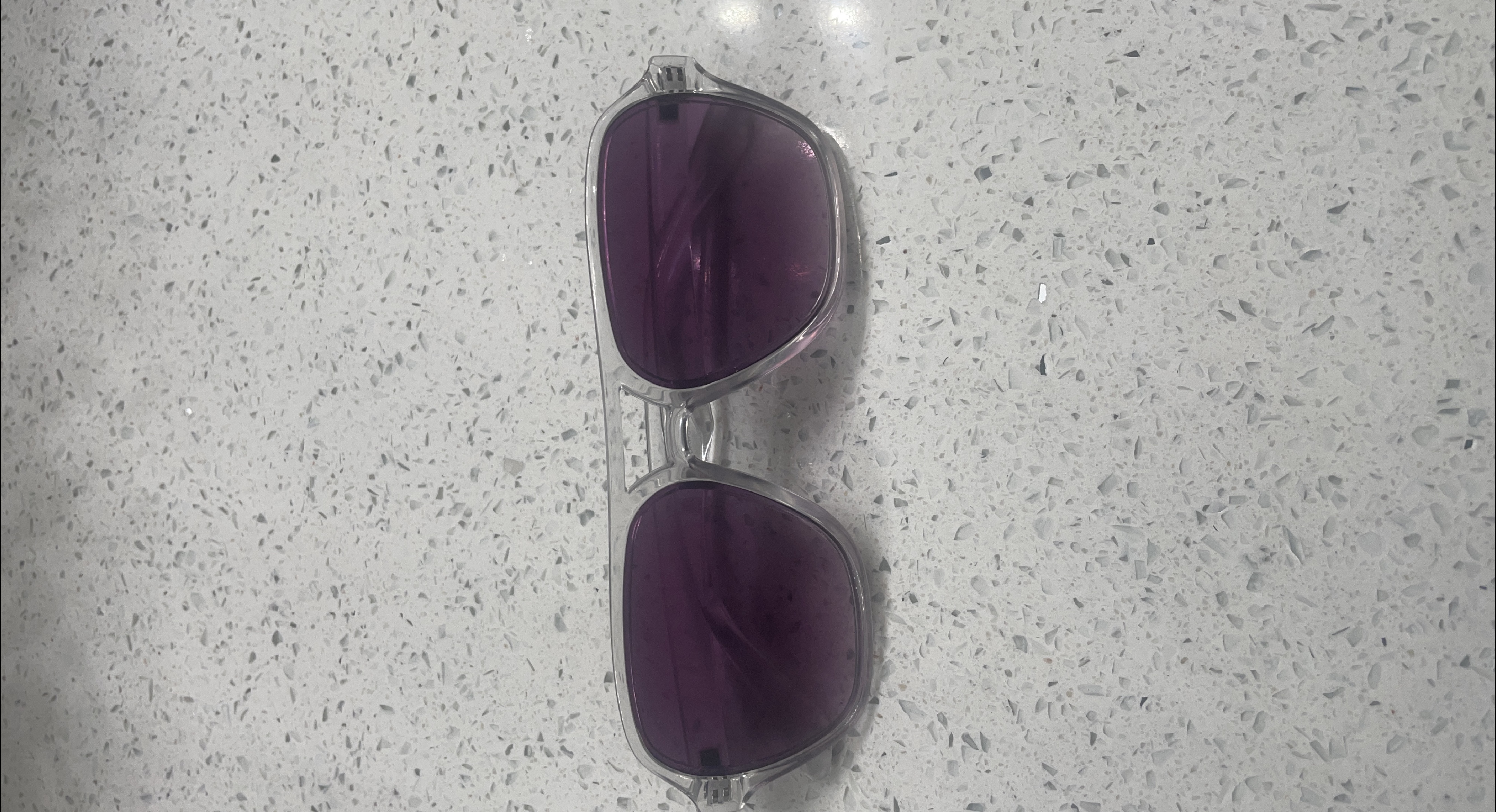 Clear Frame Sunglasses with Purple Lenses thumbnail