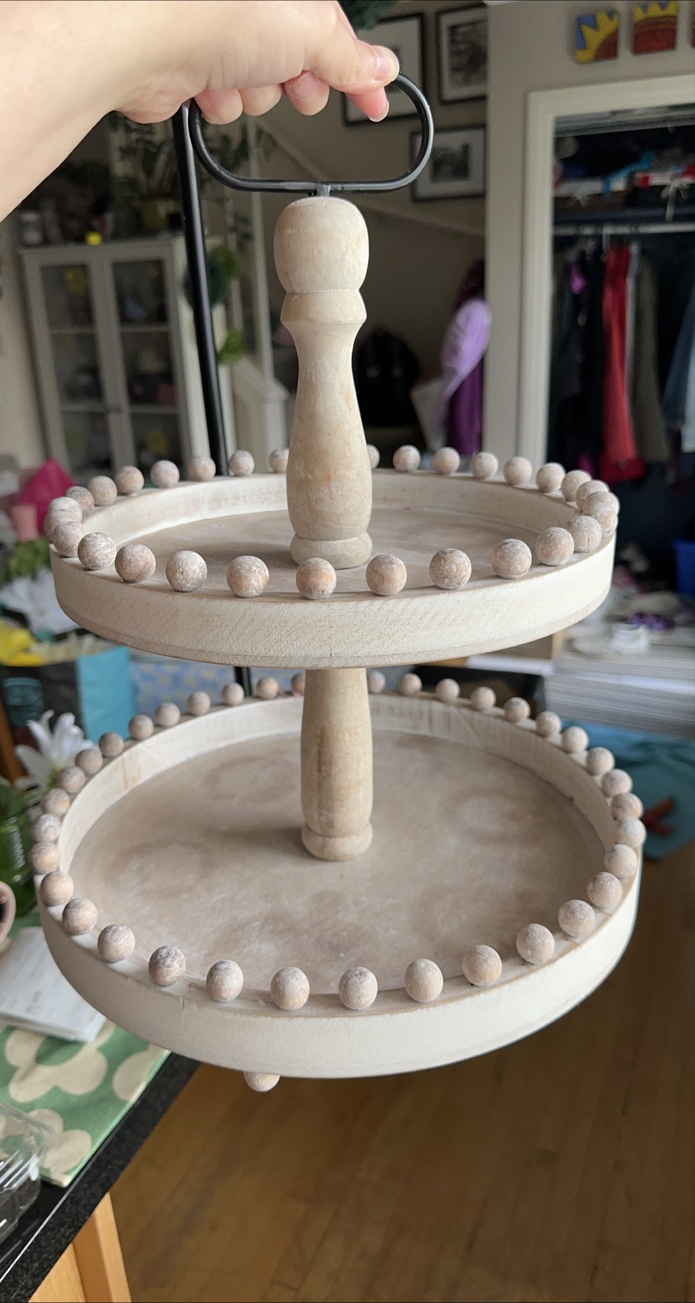 Tiered Tray with Bead Detail