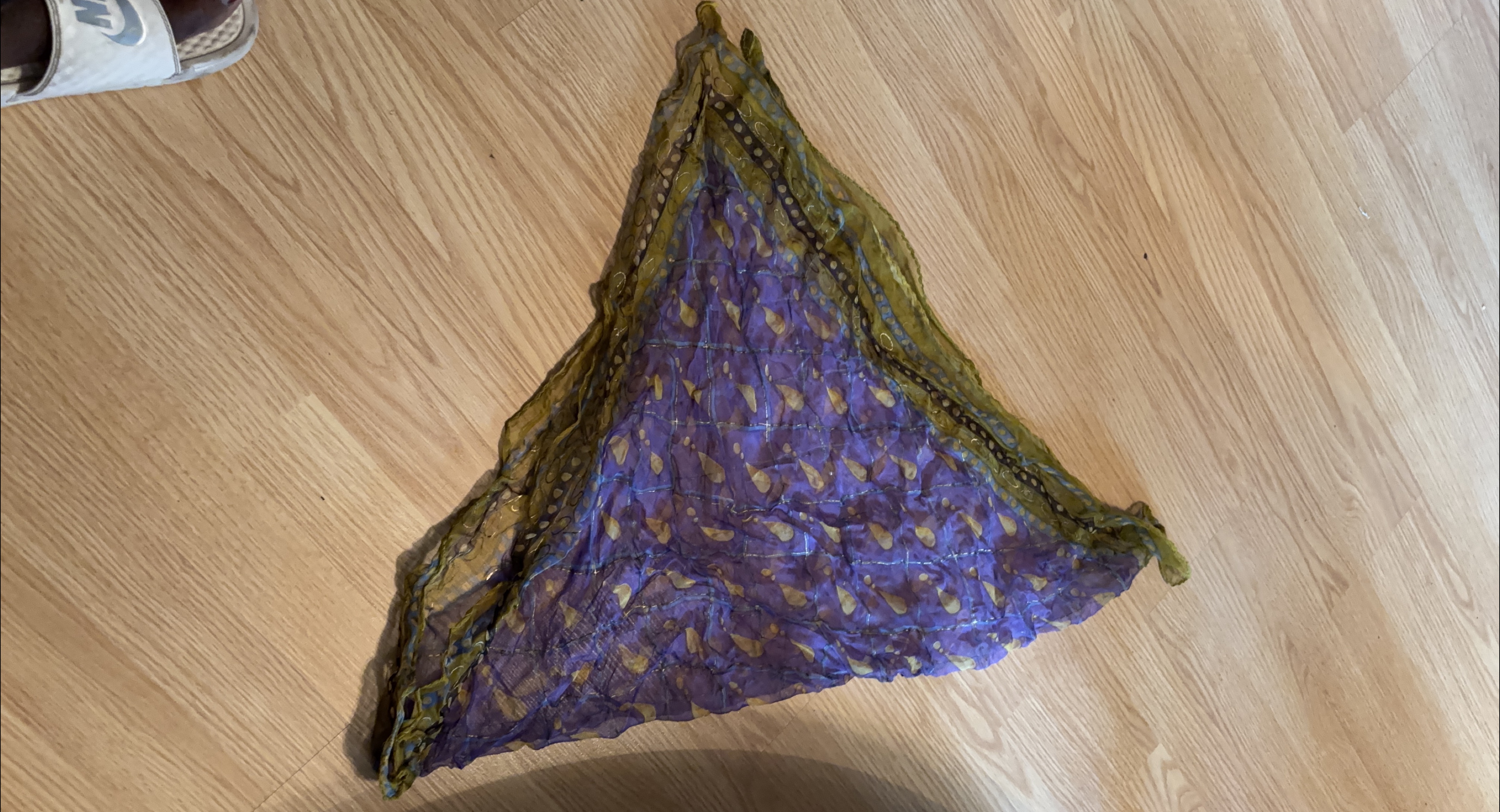 Purple & Gold Patterned Scarf thumbnail