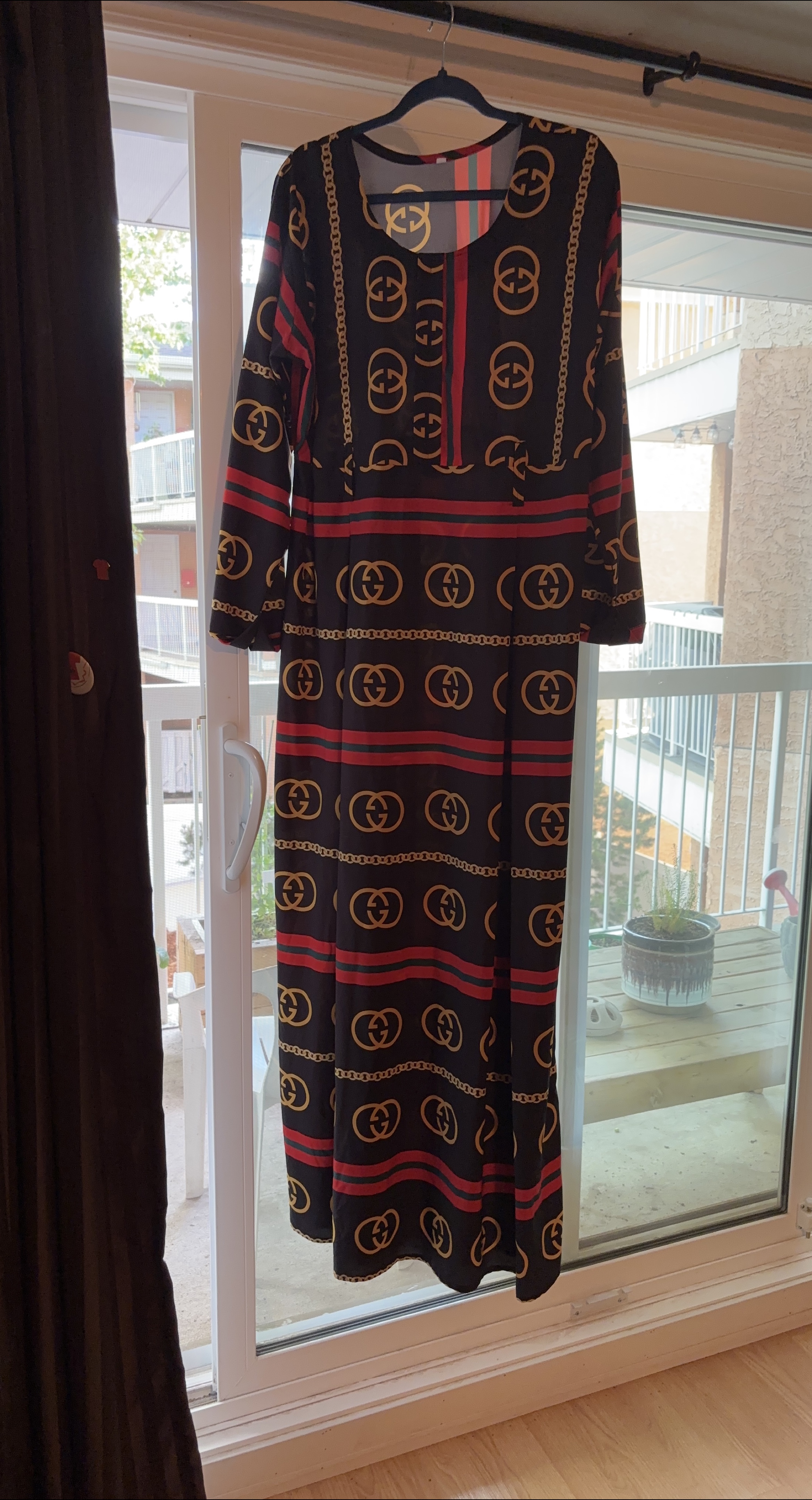 Gucci Inspired Black & Gold Patterned Dress thumbnail