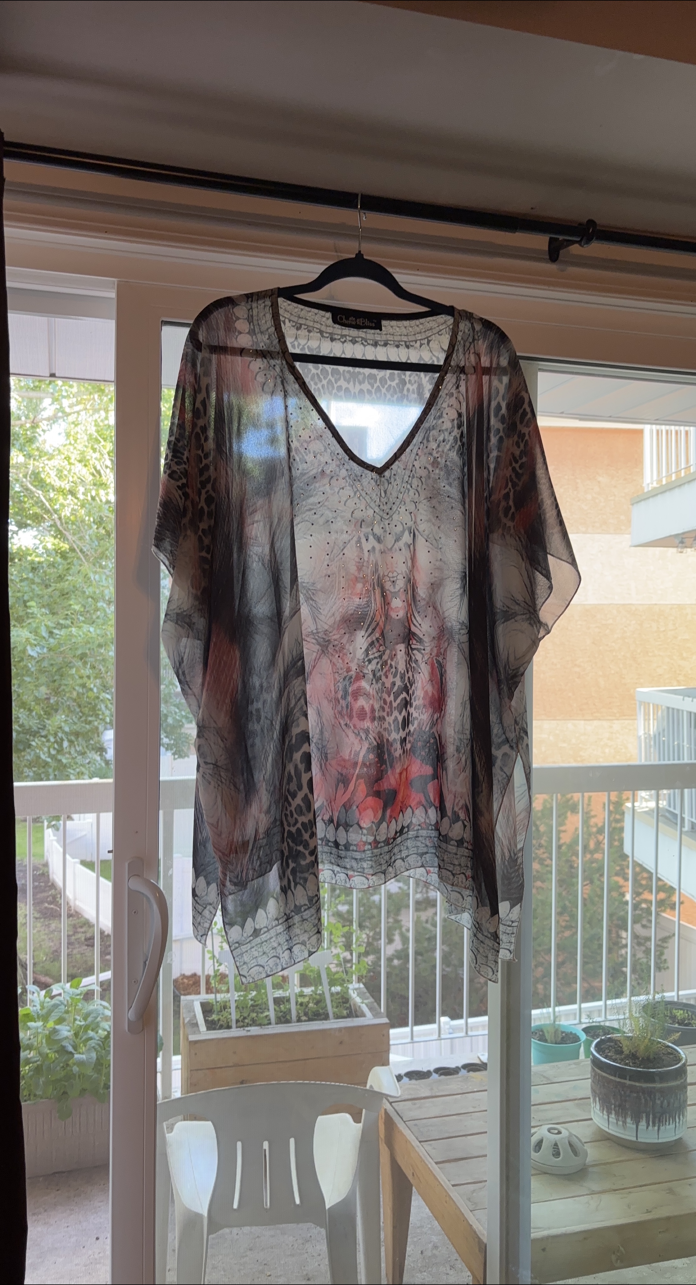 Cherie Bliss Sheer Poncho Top thumbnail