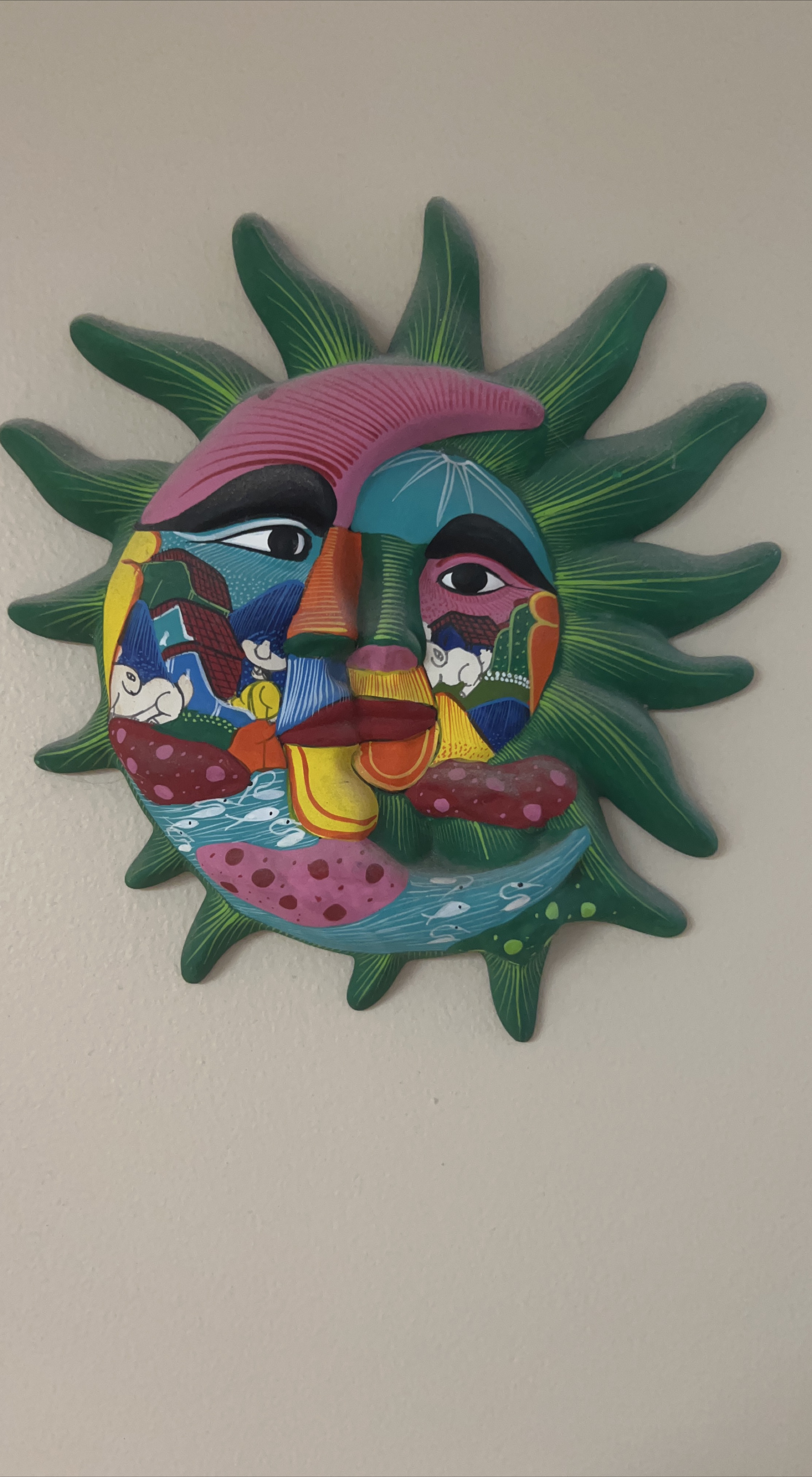 Handcrafted Sun Face Wall Decor thumbnail