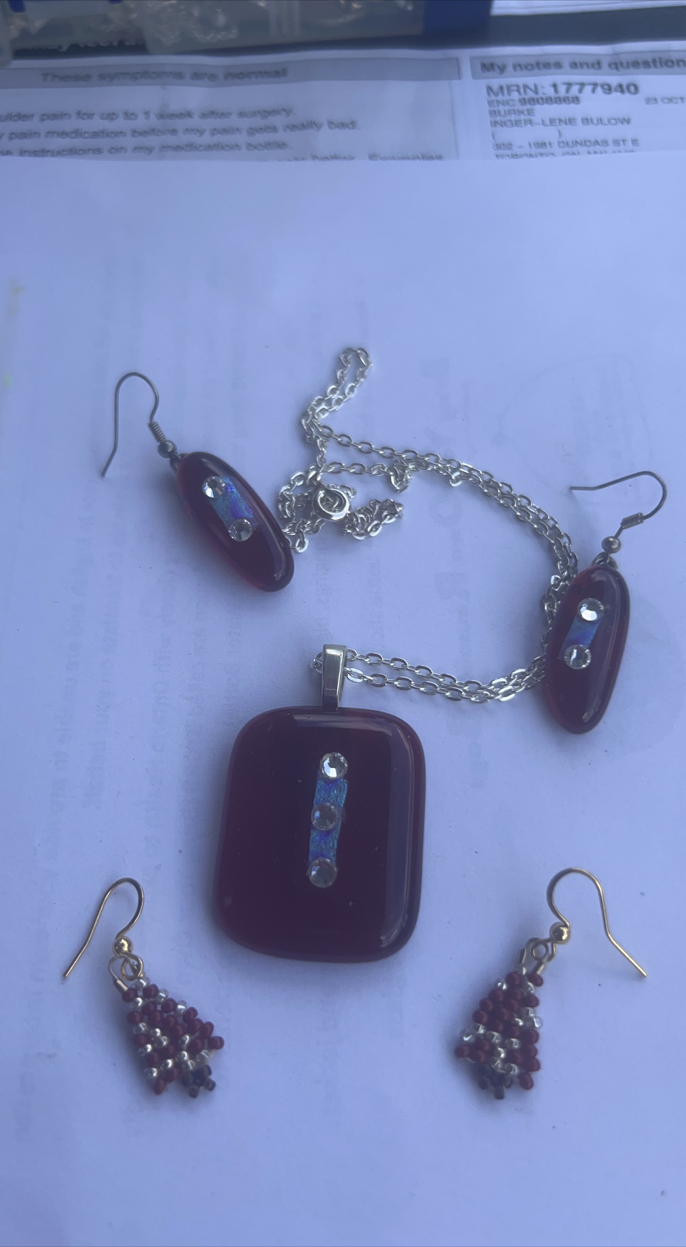 Handmade Jewelry Set: Necklace & Earrings thumbnail