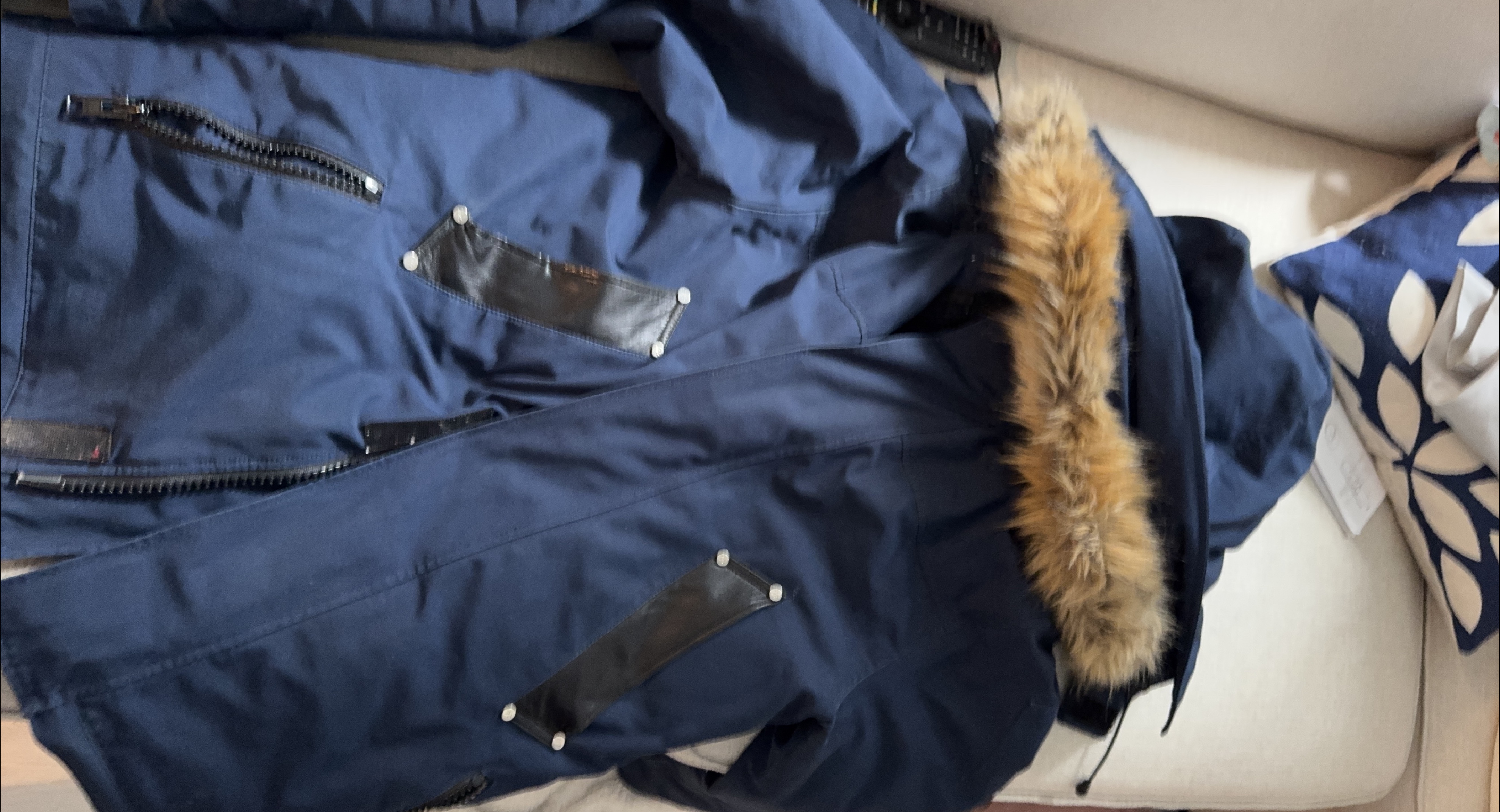 Blue Winter Parka with Fur Hood thumbnail