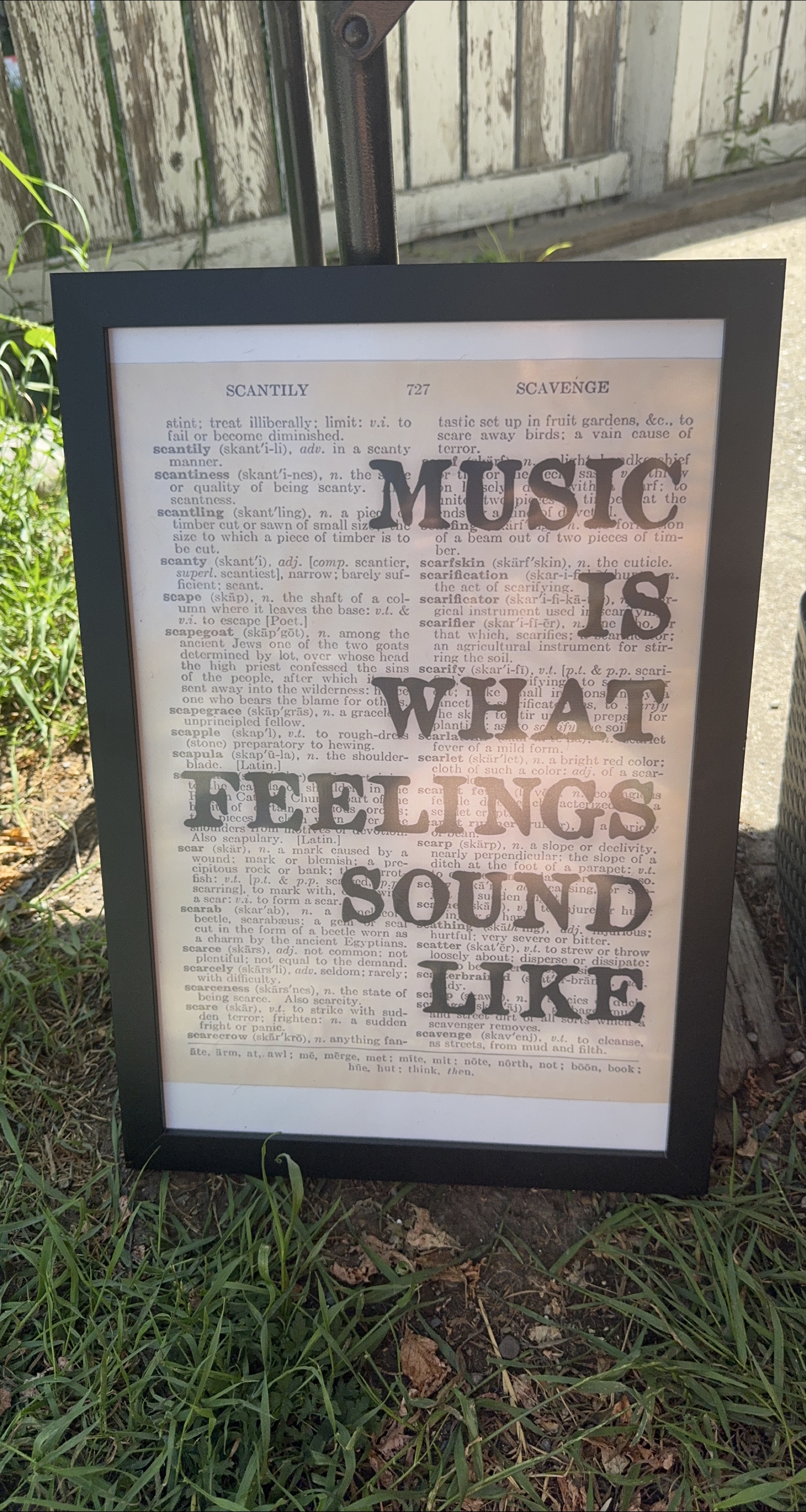 Framed Dictionary Art - Music is What Feelings Sound Like thumbnail