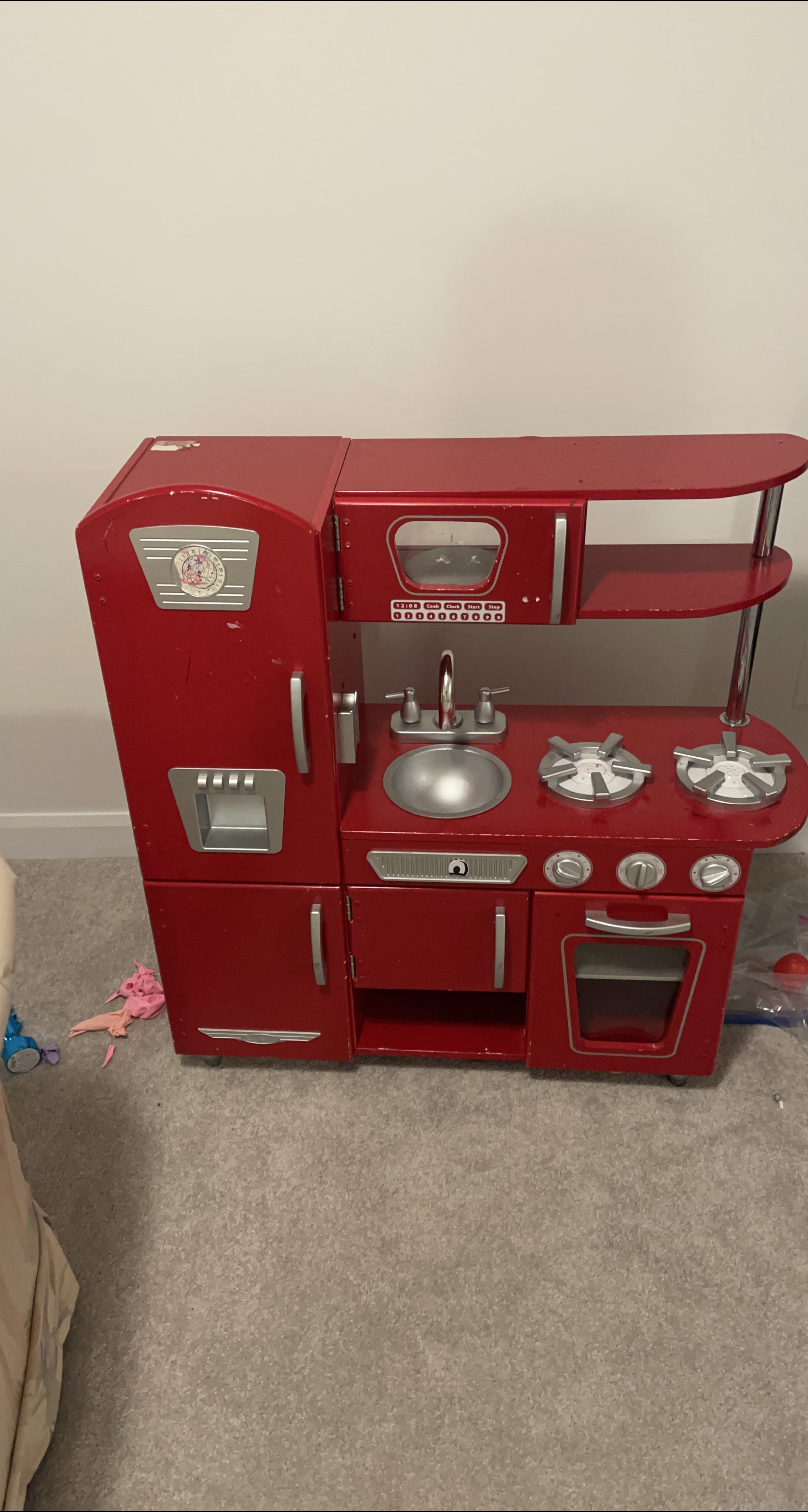 Red Retro Style Toy Kitchen thumbnail