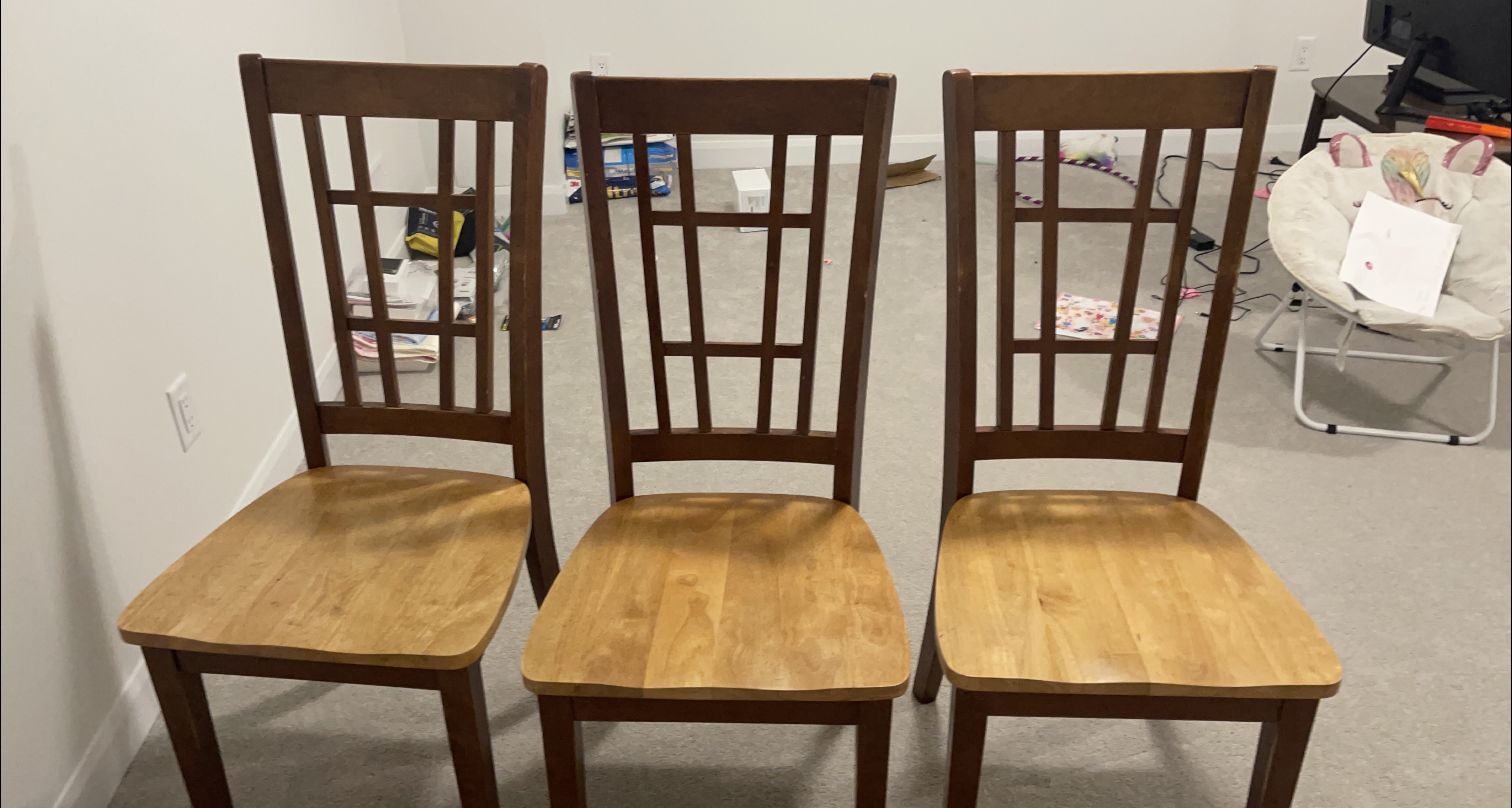 Wooden Dining Chairs - Set of 3 thumbnail