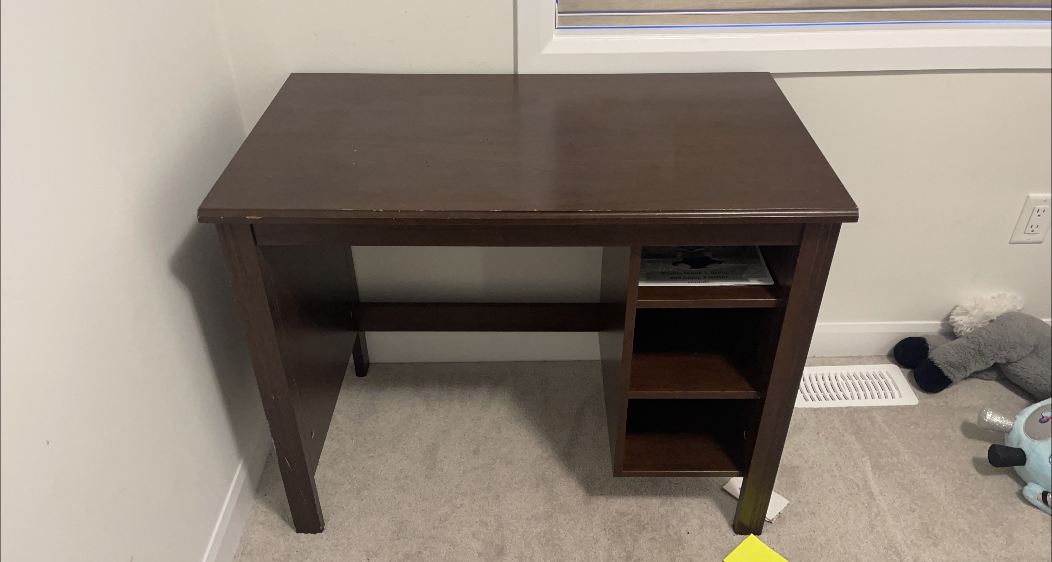 Brown Wooden Desk with Shelves thumbnail