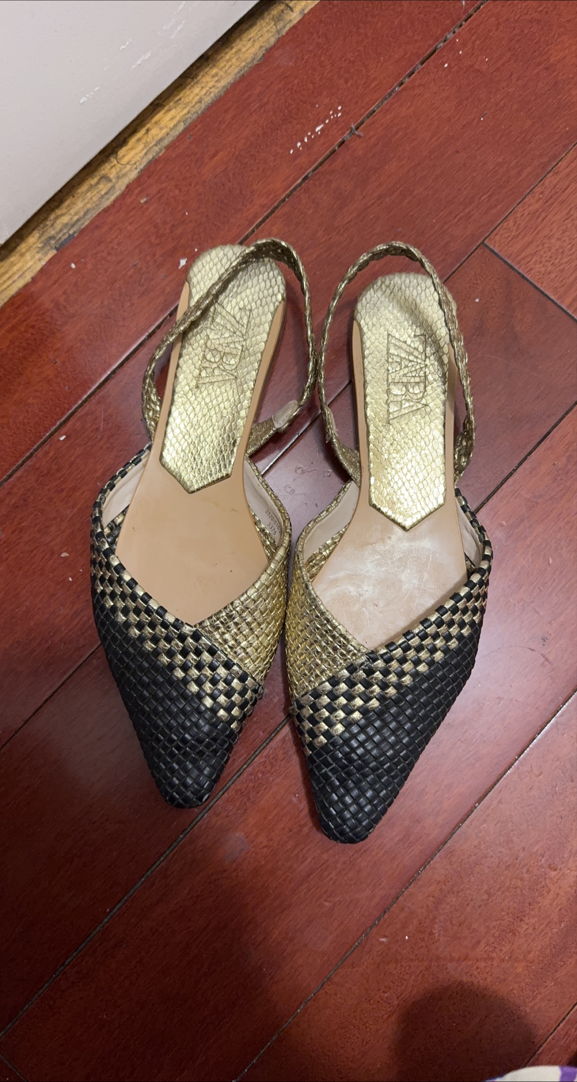 Zara Woven Slingback Flats - Size 9