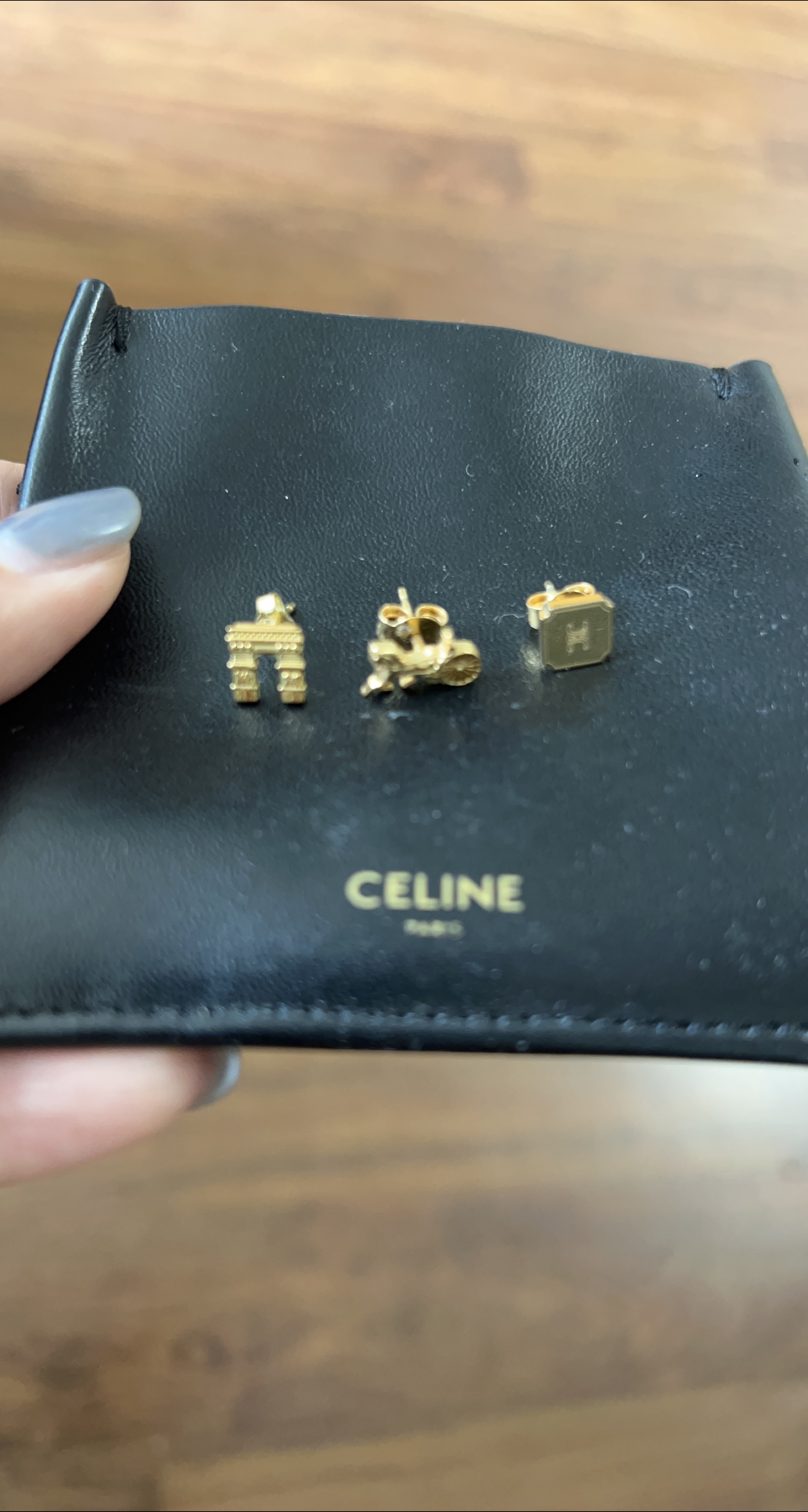 Celine Gold Earrings - Arc de Triomphe, Carriage, Logo thumbnail