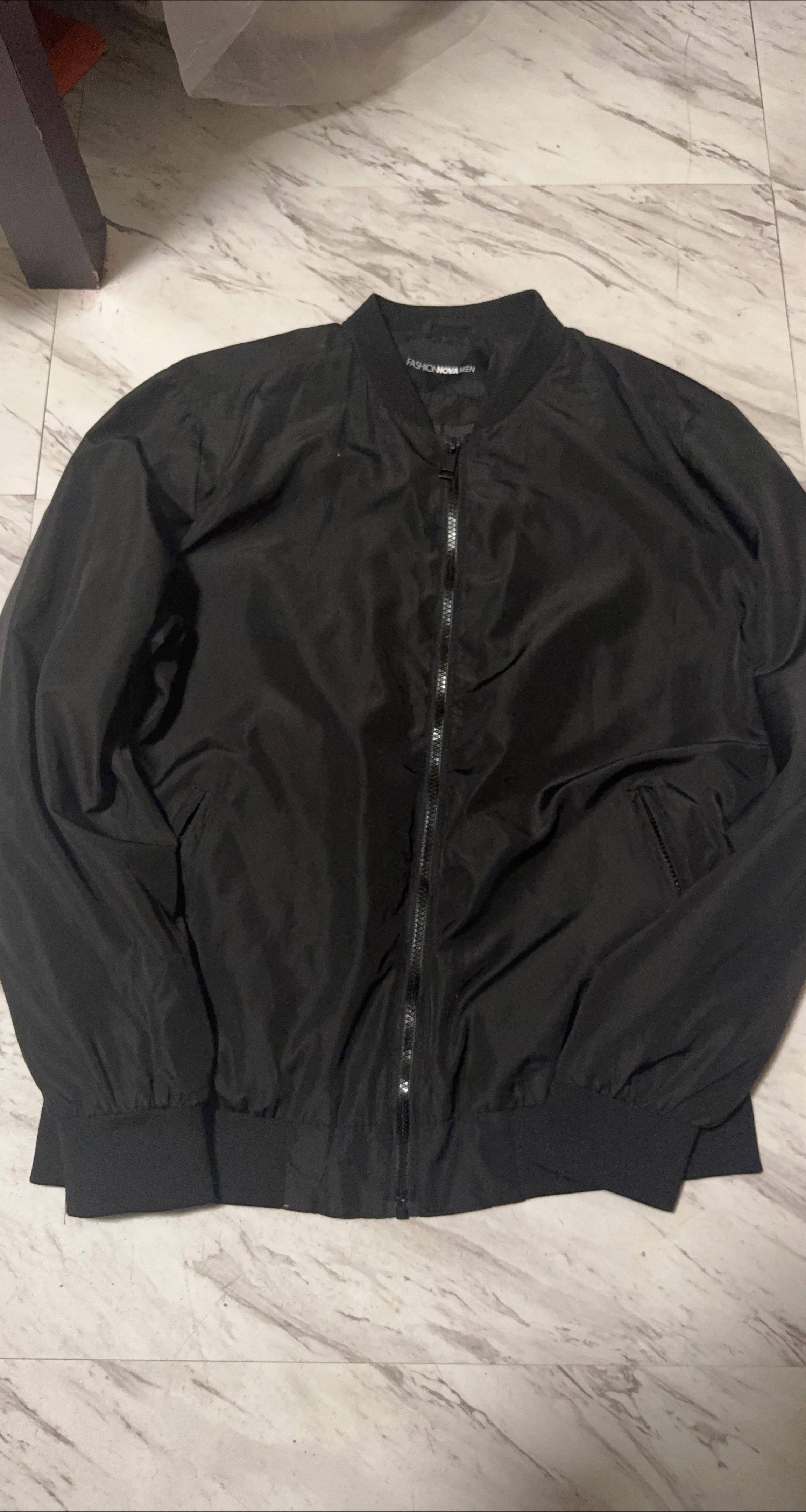 Fashion Nova Men Black Bomber Jacket thumbnail