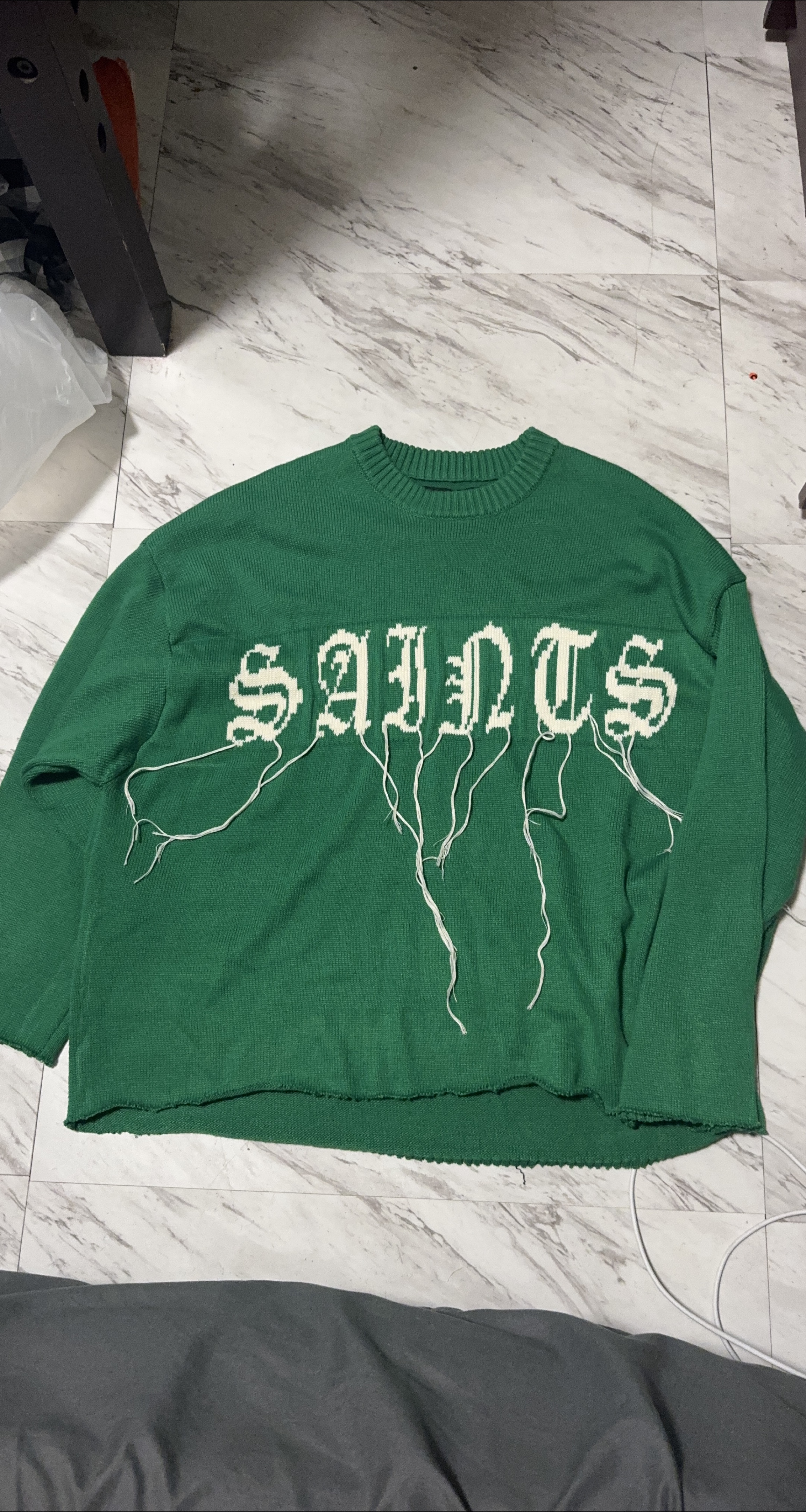 Green 'Saints' Knit Sweater thumbnail