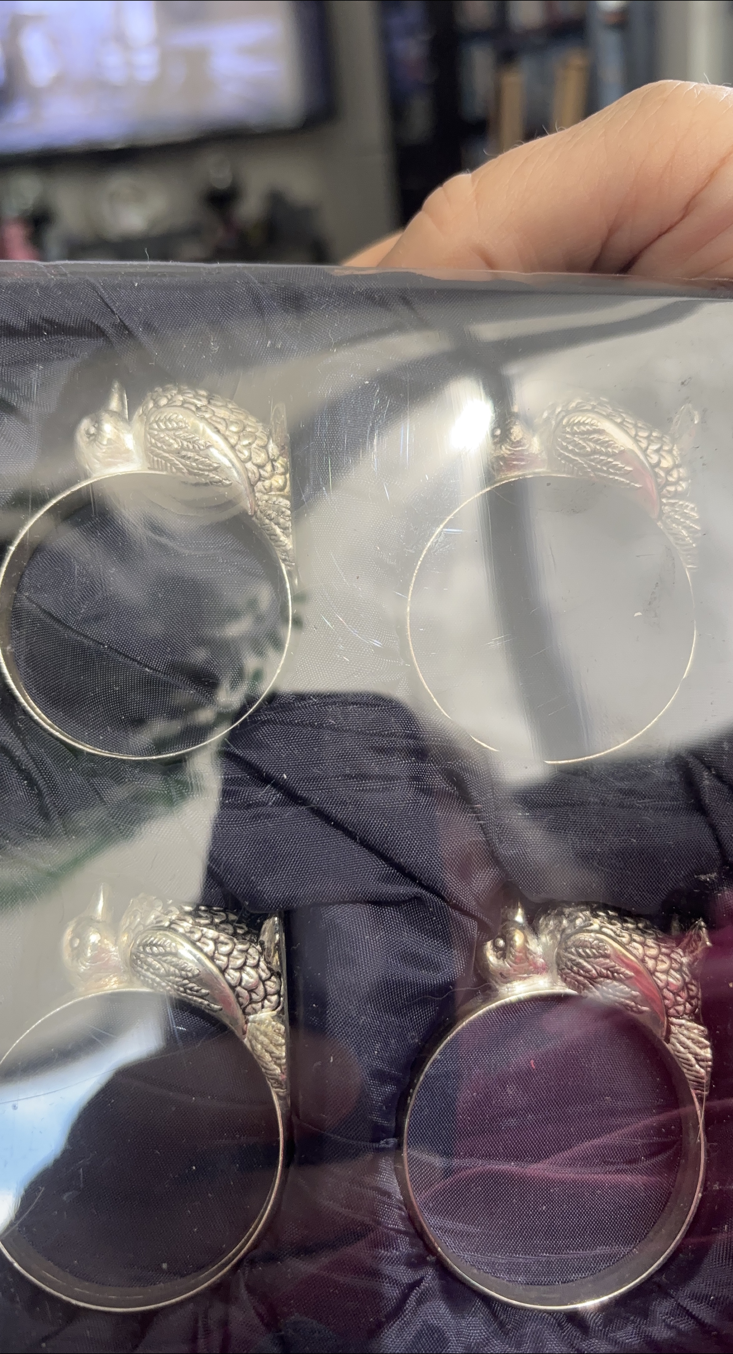 Vintage Silver Plated Owl Napkin Rings (Set of 4) thumbnail