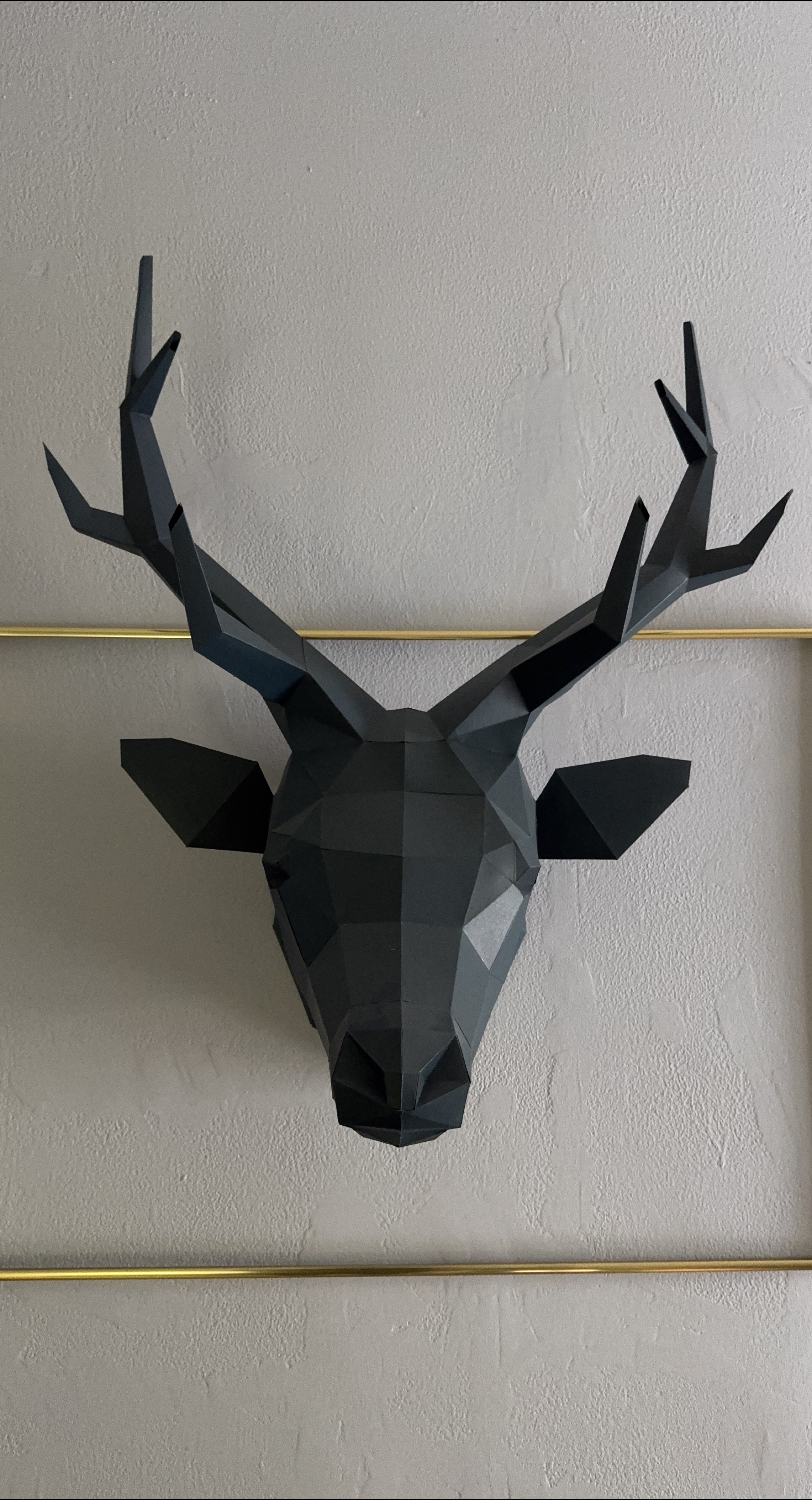Geometric Deer Head Wall Decor + Gold frame thumbnail